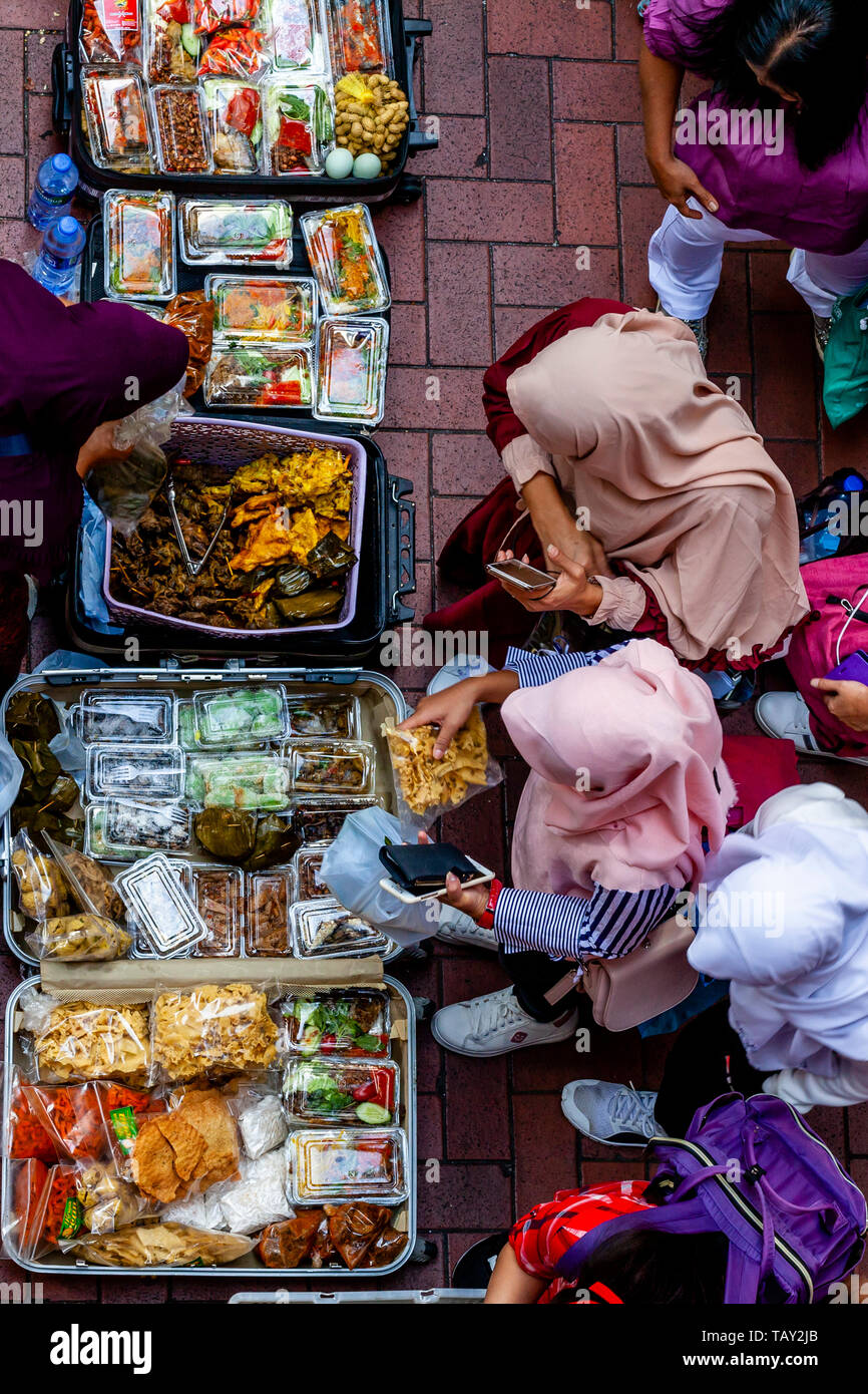 Indonesian Women Selling Street Food, Causeway Bay, Hong Kong, China