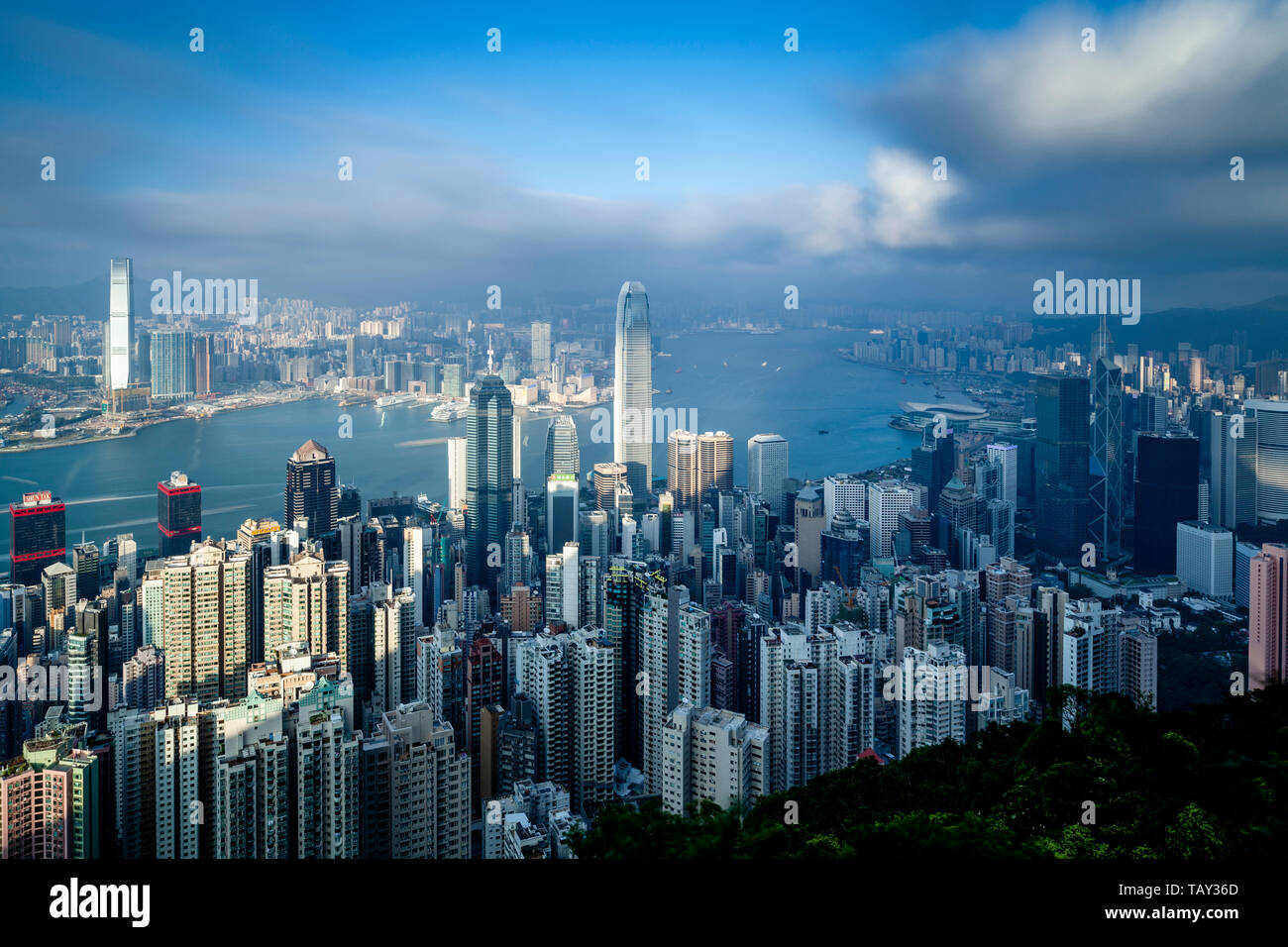 A View Of The Hong Kong Skyline From Victoria Peak, Hong Kong, China ...