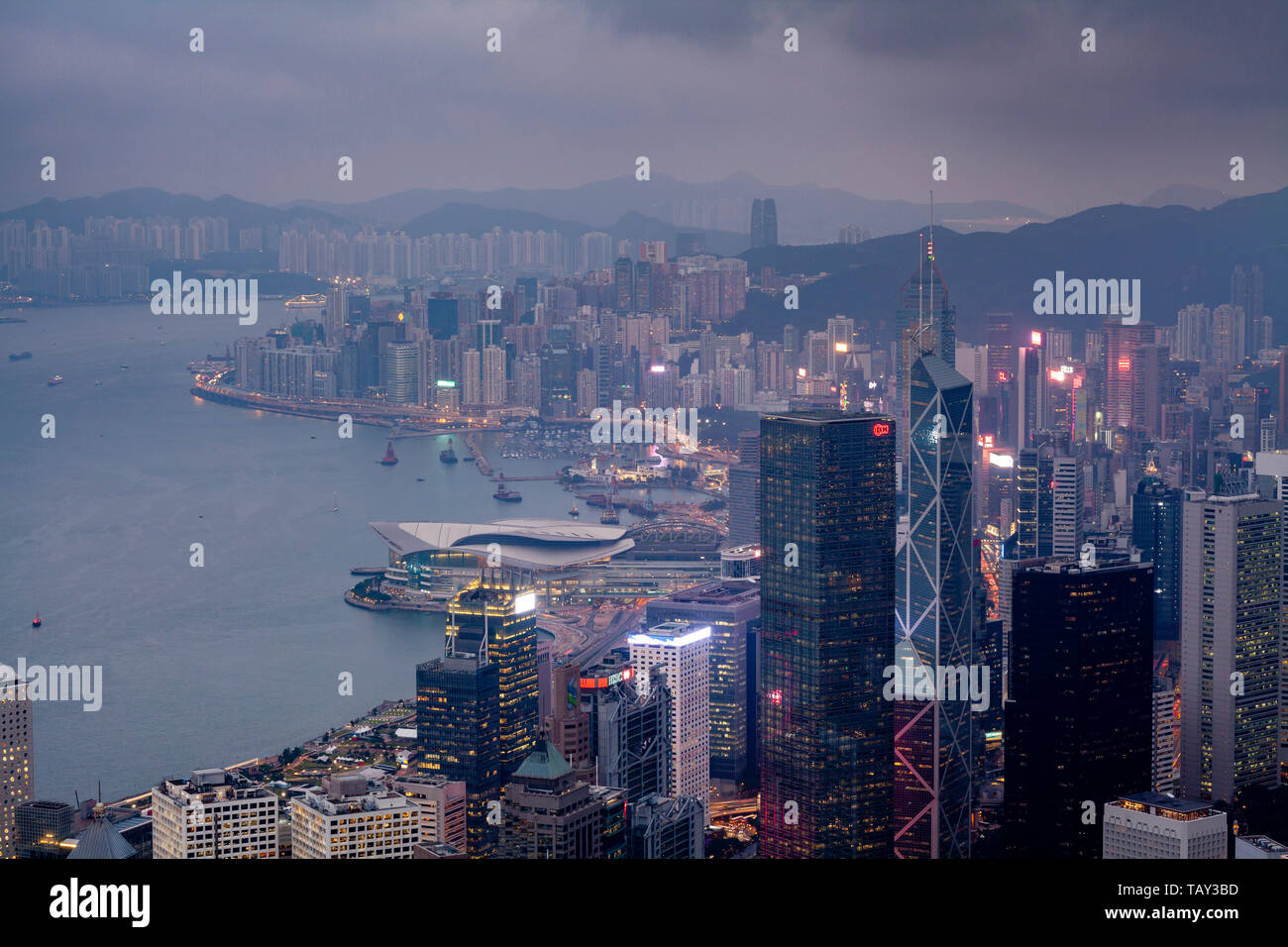 A View Of The Hong Kong Skyline From Victoria Peak, Hong Kong, China ...