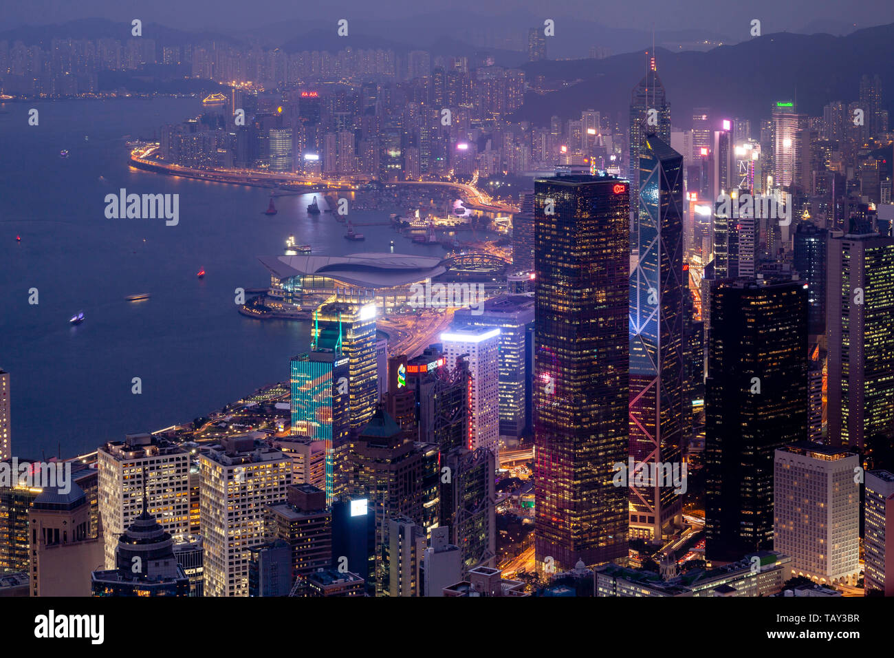 A View Of The Hong Kong Skyline From Victoria Peak, Hong Kong, China ...