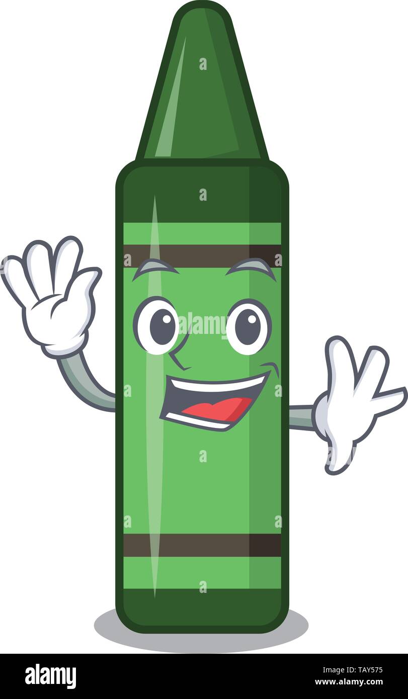 Waving green crayon isolated in the cartoon Stock Vector Image & Art Alamy