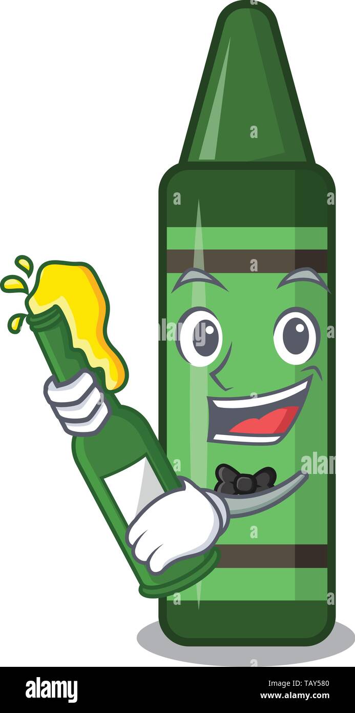 With Beer Green Crayons In The Cartoon Gutters Stock Vector Image Art Alamy