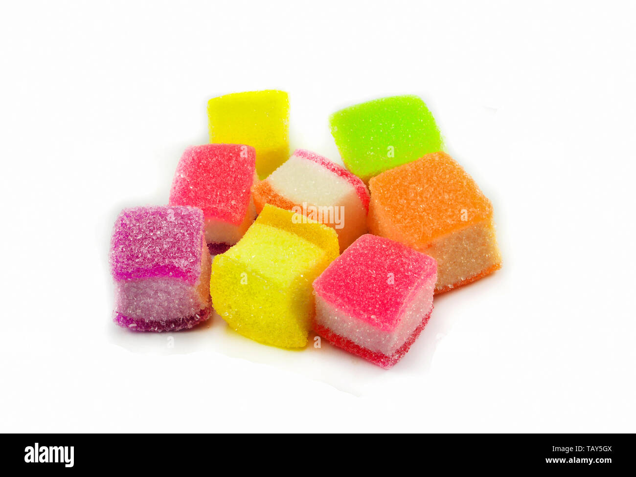Colorful Jelly fruit snack / Close up candy jelly sweet dessert with