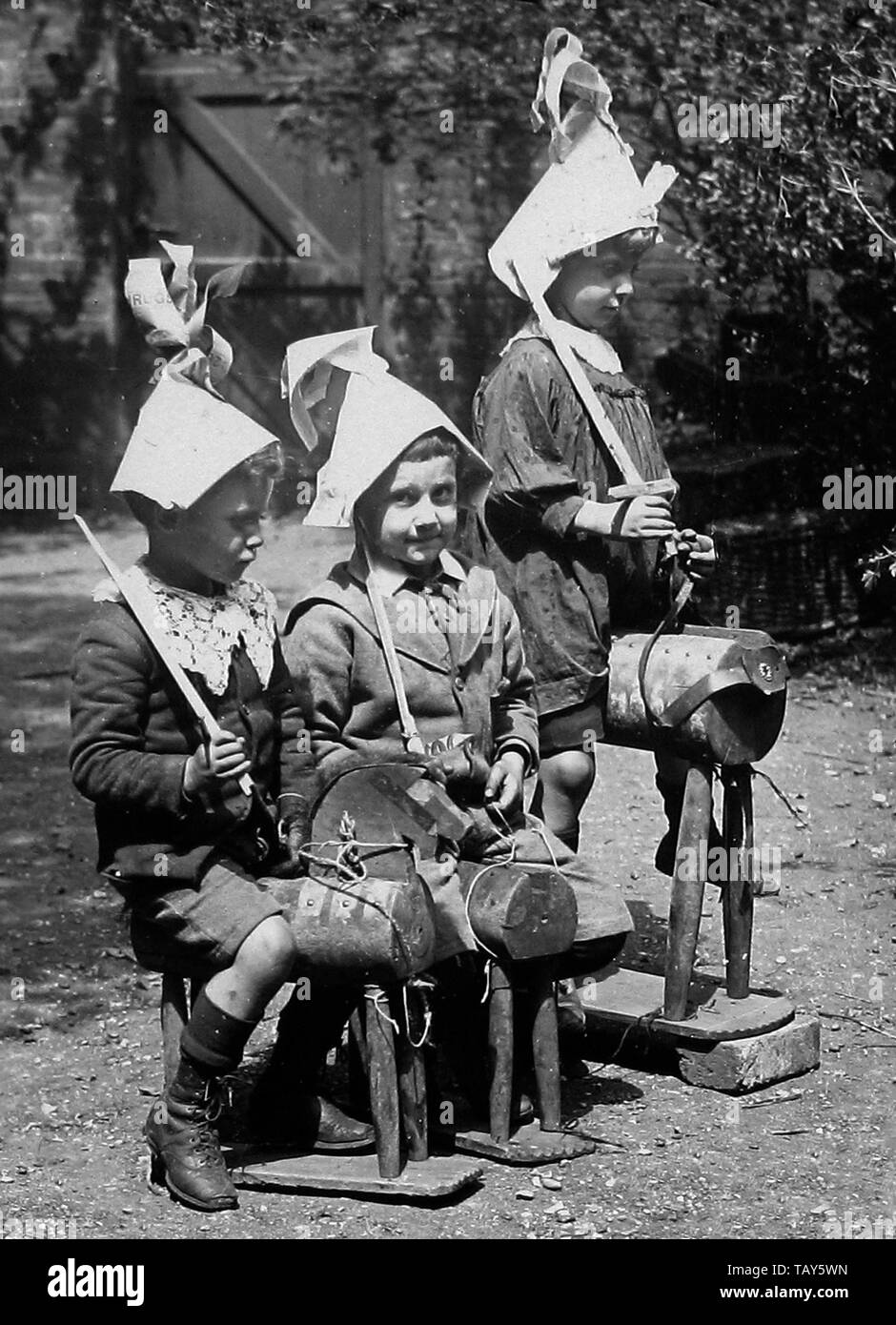 Children playing Cavalry Stock Photo