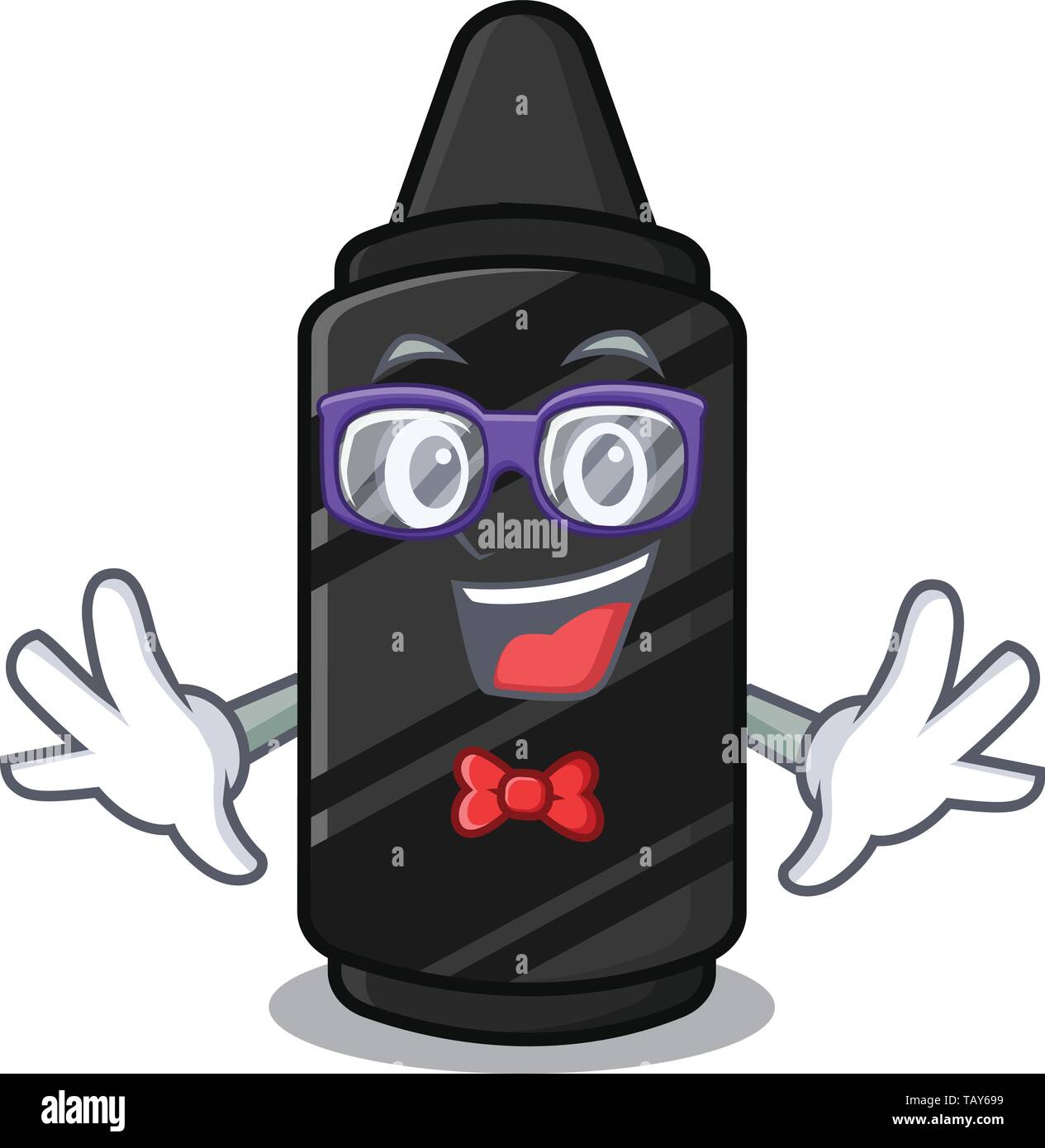Geek black crayon in the character shape Stock Vector Image & Art - Alamy