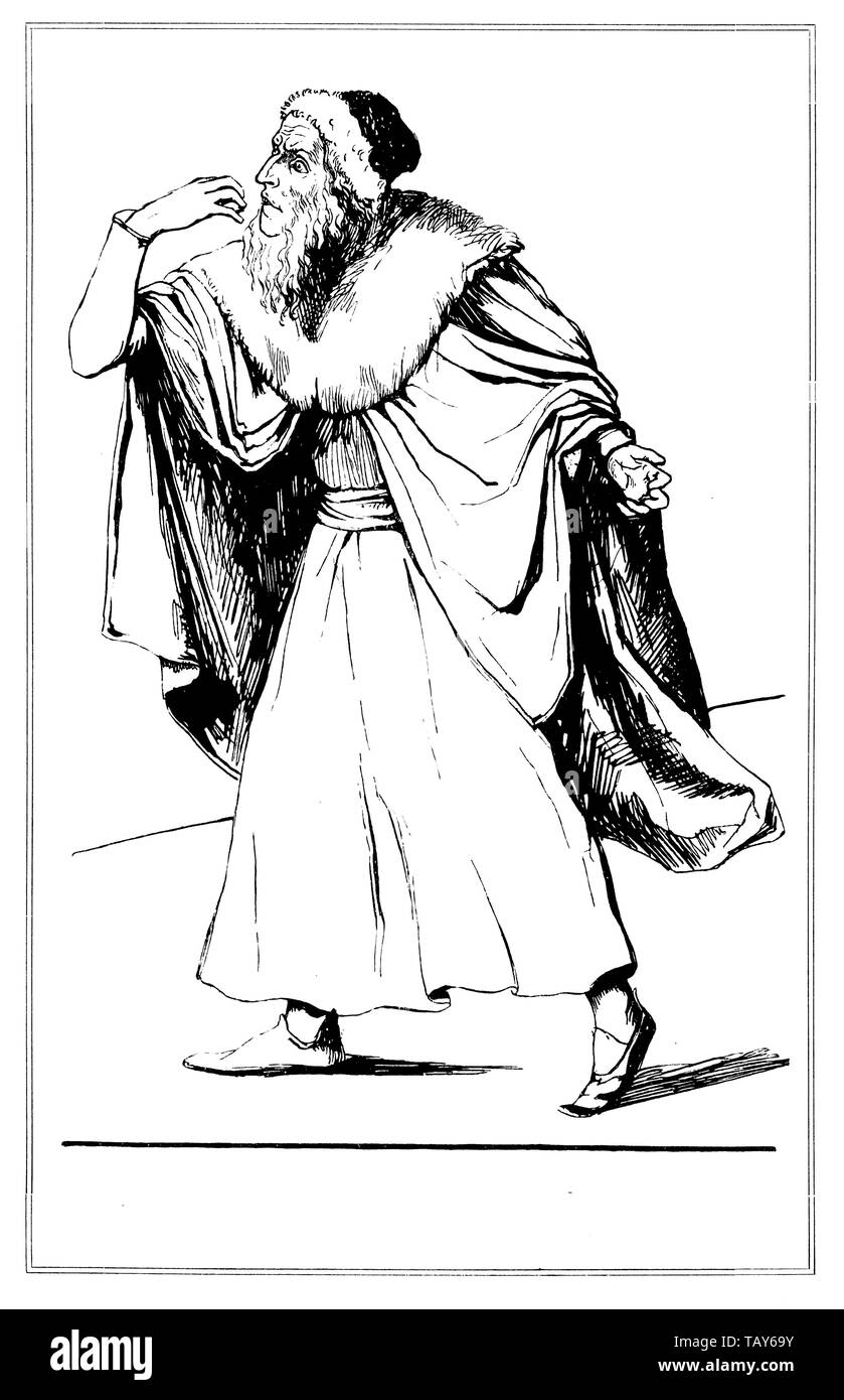 Shylock, from 'The Merchant of Venice' by William Shakespeare, Act 4, ,  (theater book, 1908) Stock Photo