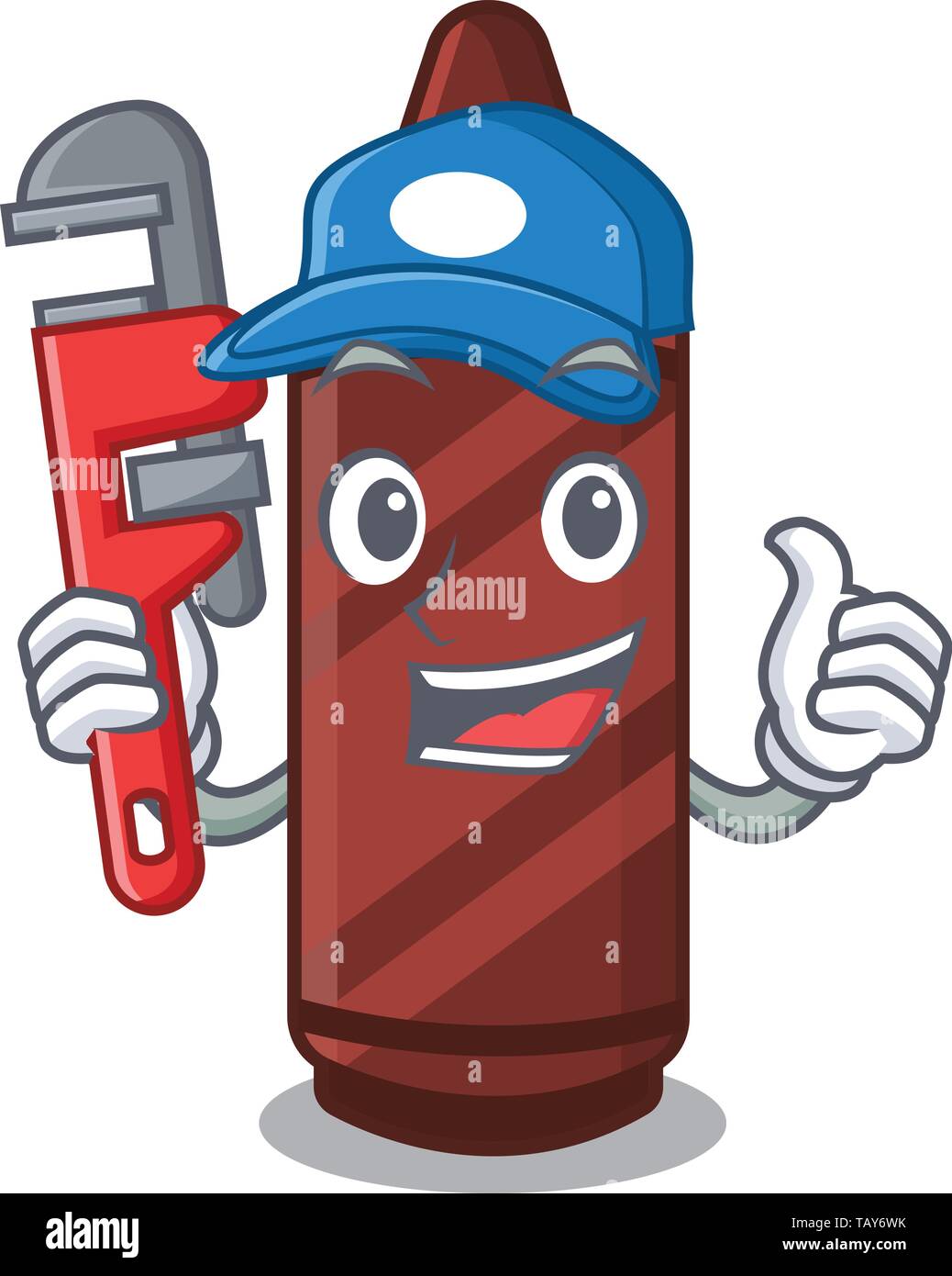 Plumber brown crayon in the cartoon shape Stock Vector Image & Art - Alamy