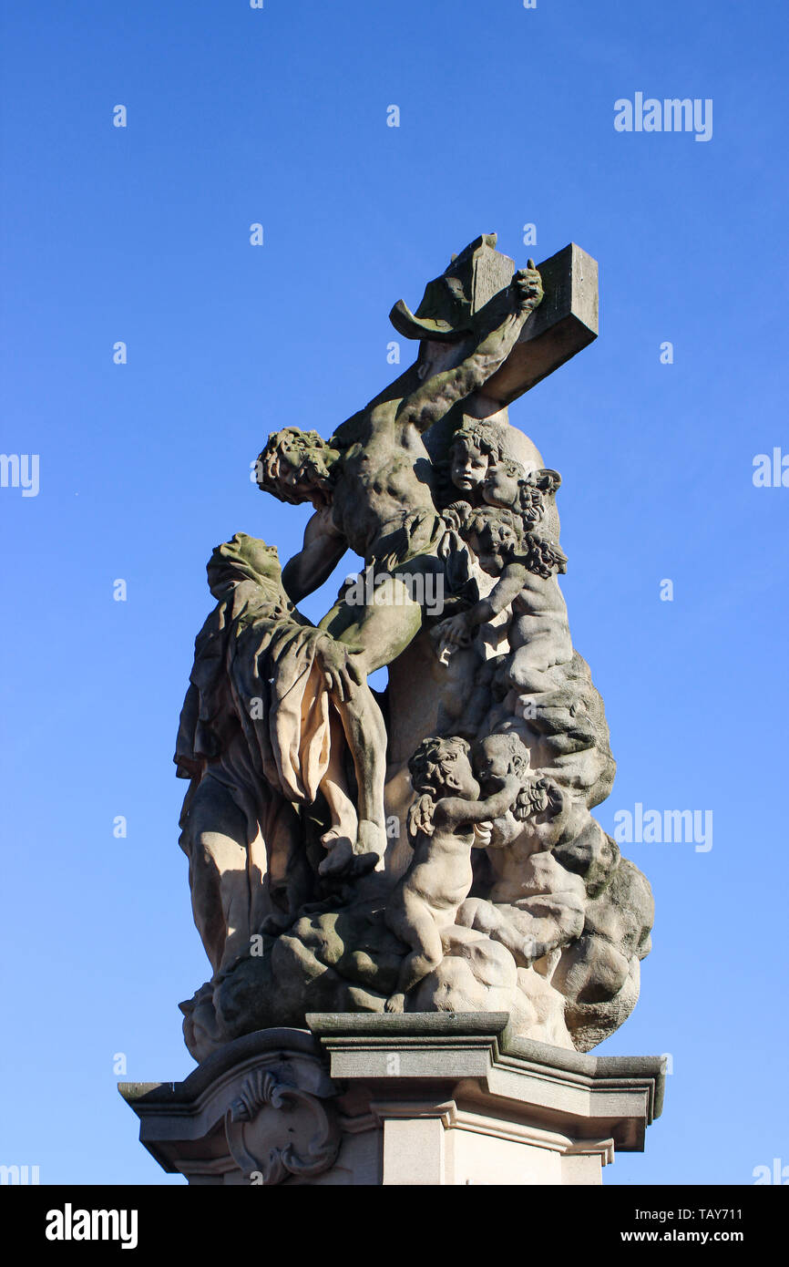 The statue of Lutgardis by Matthias Braun, installed on the south side ...