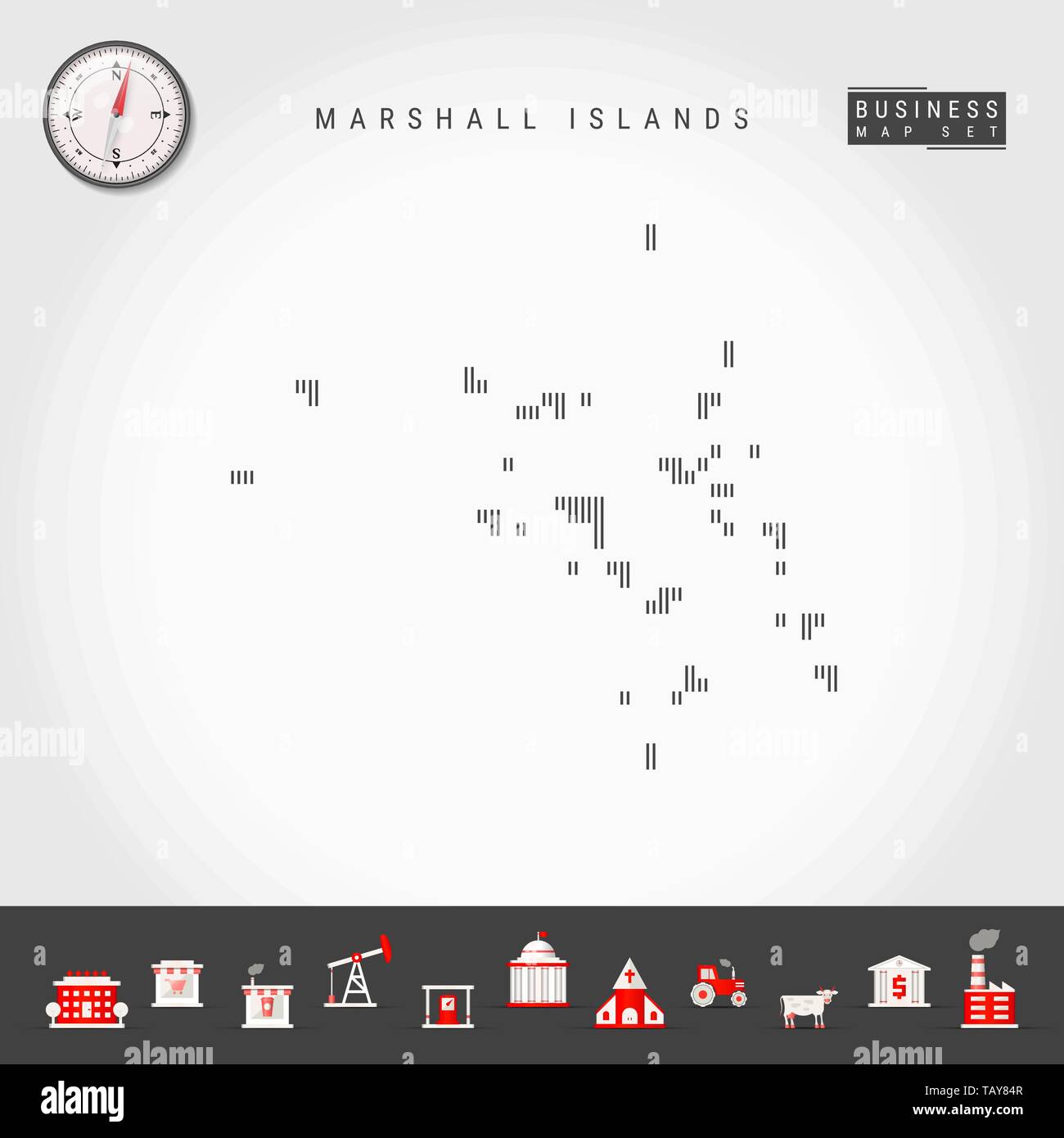 Vector Vertical Lines Pattern Map of Marshall Islands. Striped Simple ...