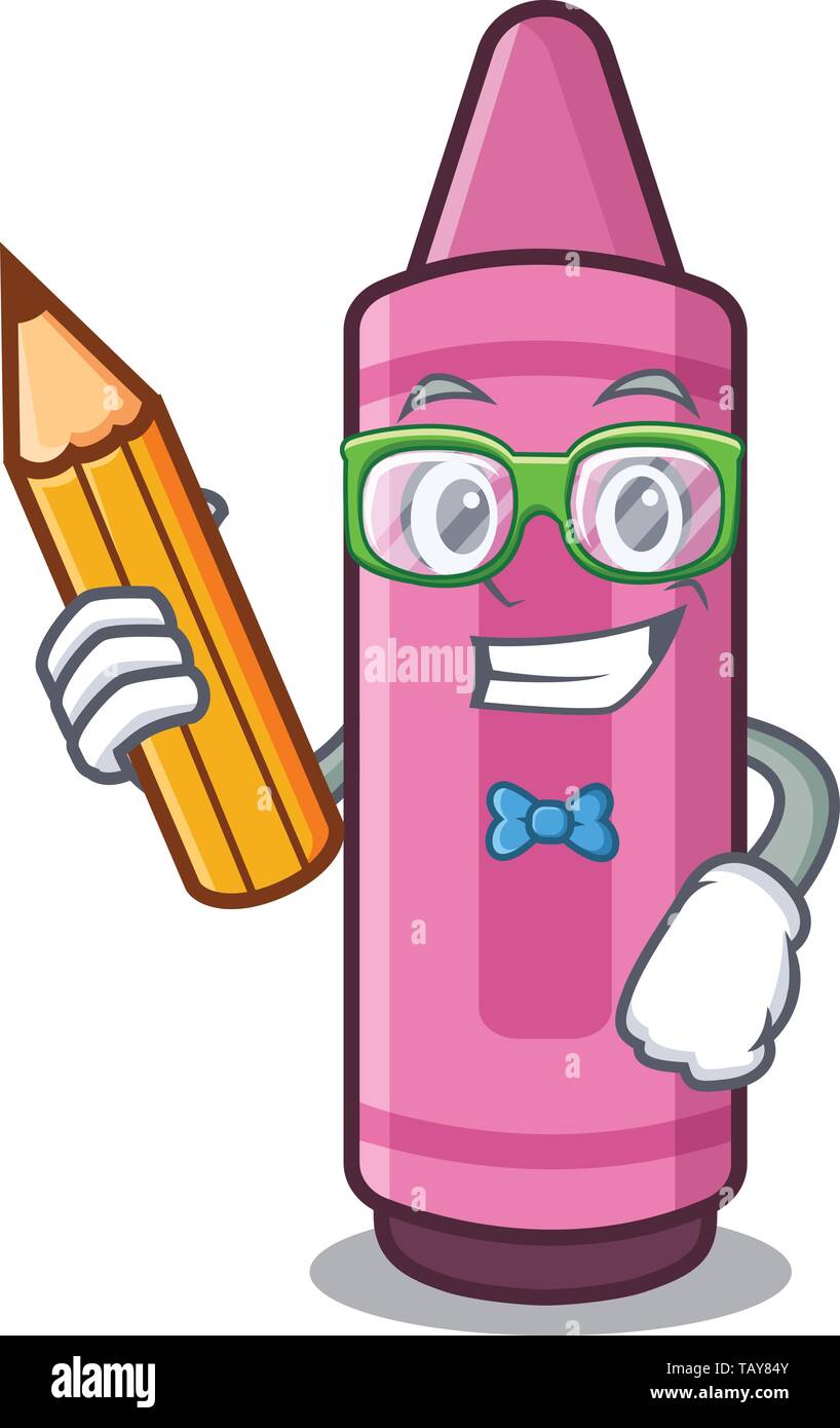 Student pink crayons in cartoon school bag Stock Vector Image & Art Alamy