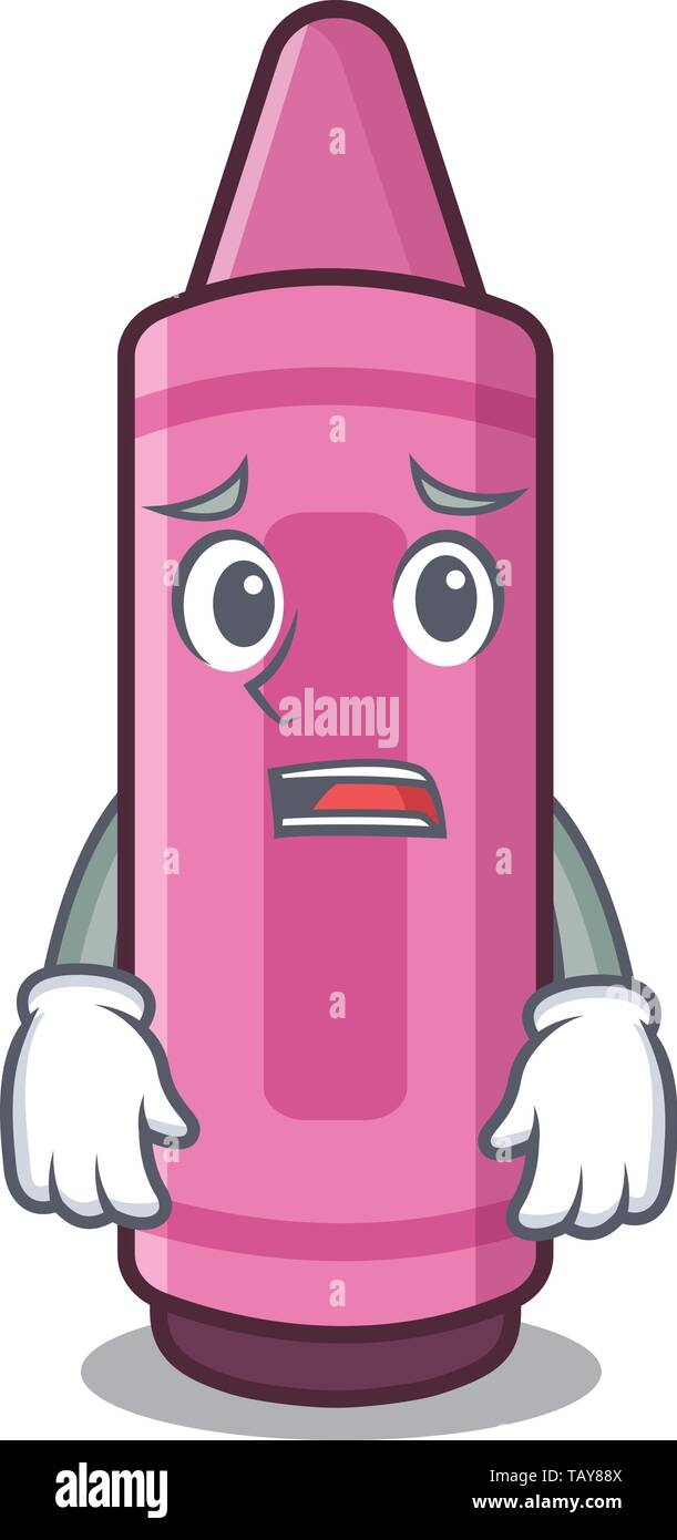 Afraid pink crayons in the character shape Stock Vector Image & Art - Alamy