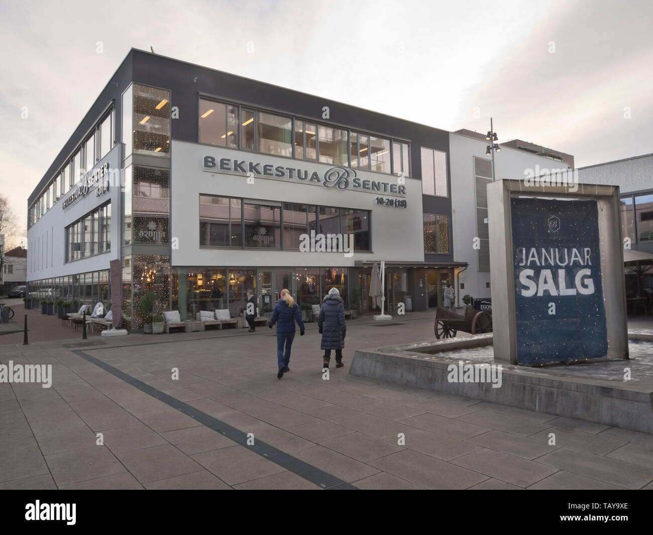 Bekkestua senter, a shopping center in a suburb in Baerun to the west of  Oslo Norway Stock Photo - Alamy