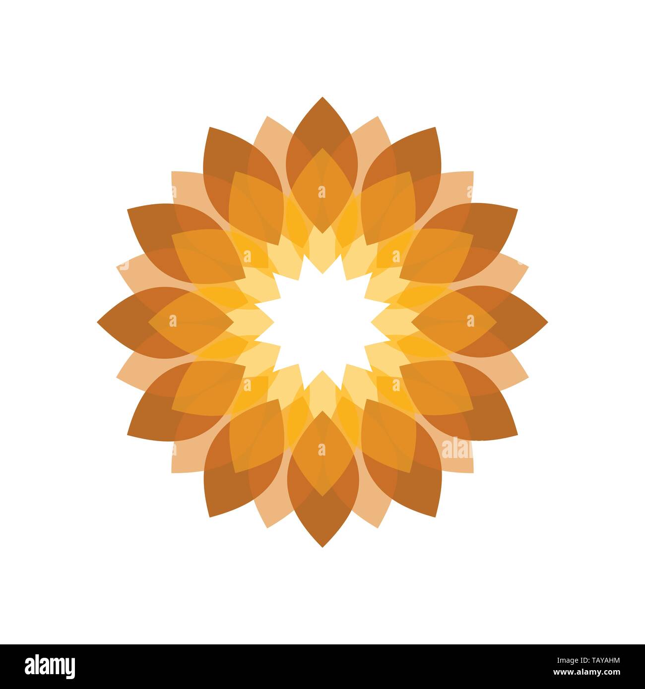 Golden Flower Shades Vector Symbol Graphic Logo Design Template Stock Vector