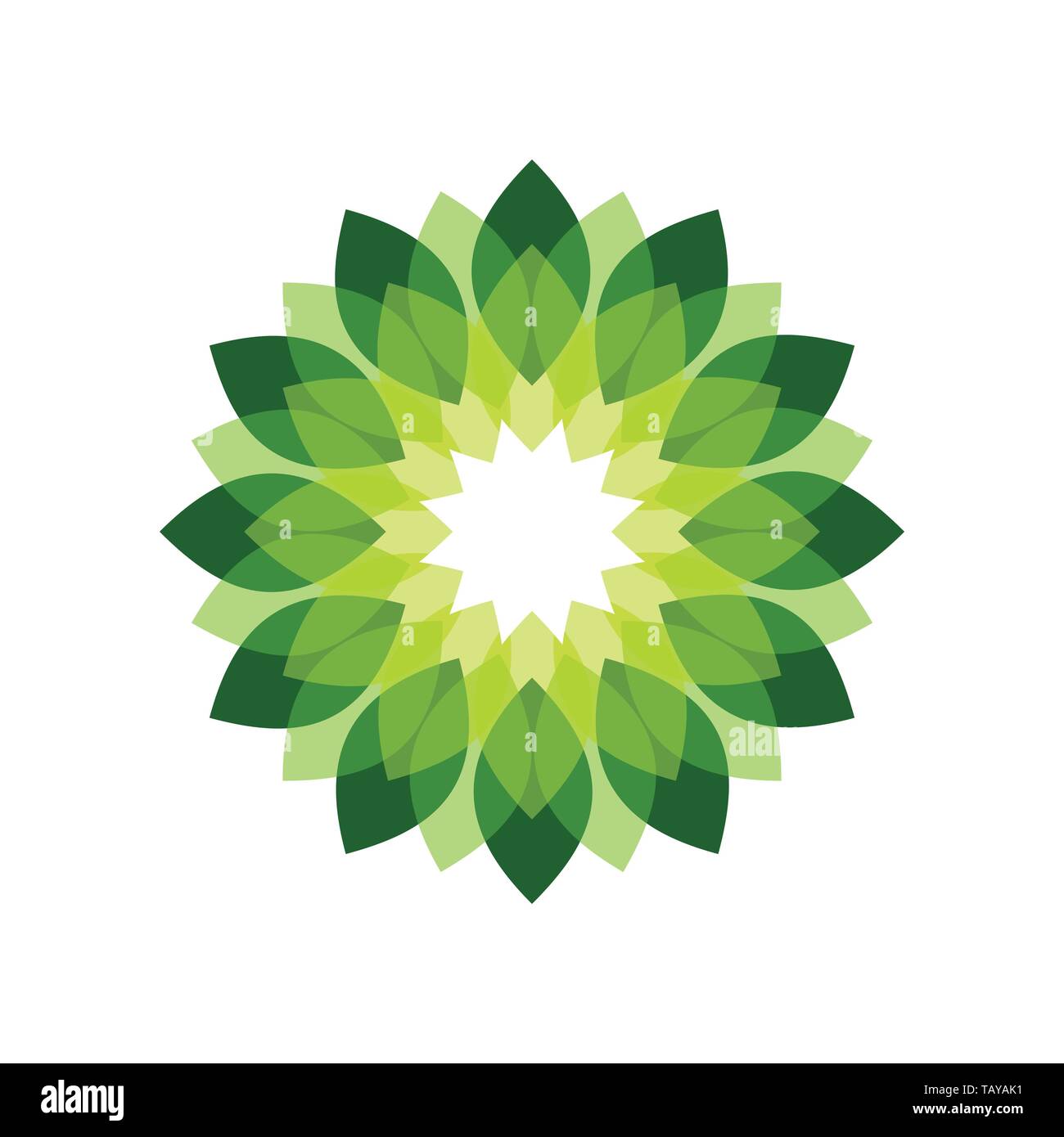 Green Flower Shades Vector Symbol Graphic Logo Design Template Stock Vector