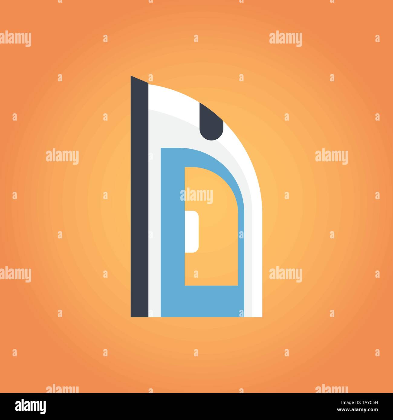 electric iron household device icon home appliances concept flat Stock Vector