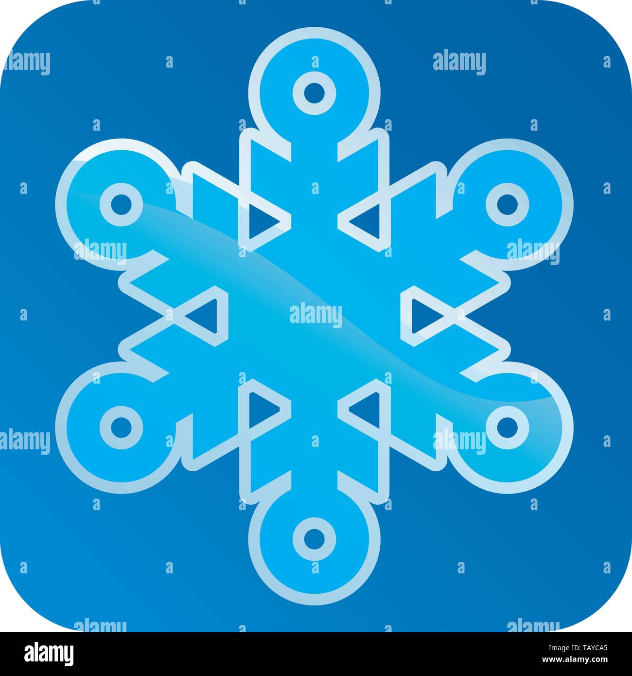 Vector illustration. Snowflake icon in blue with background Stock ...
