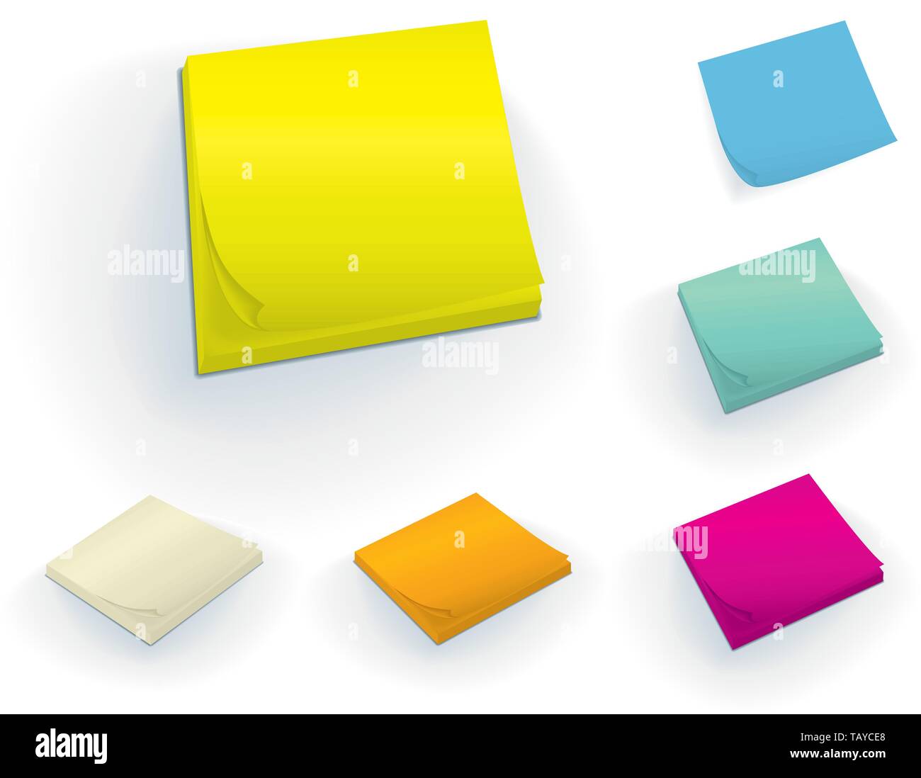 Vector illustration. Sticky blocks in six different colors Stock Vector ...