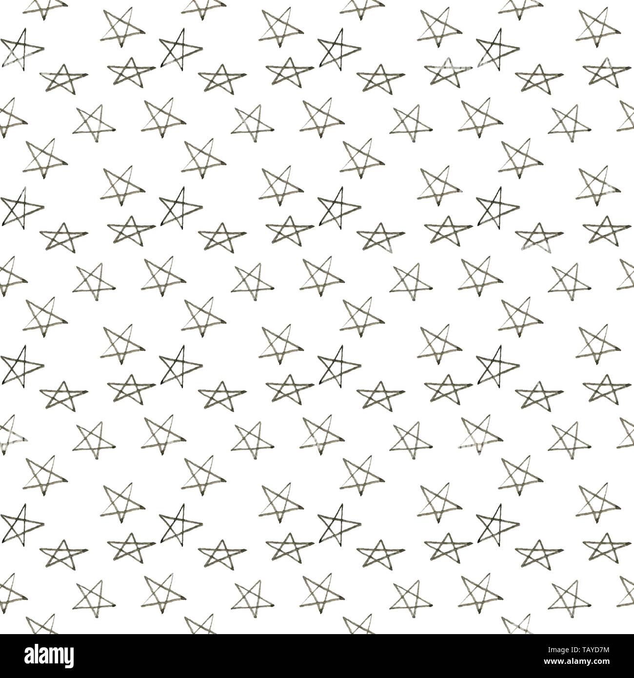 Hand drawn seamless star pattern with ink doodles. background Stock ...