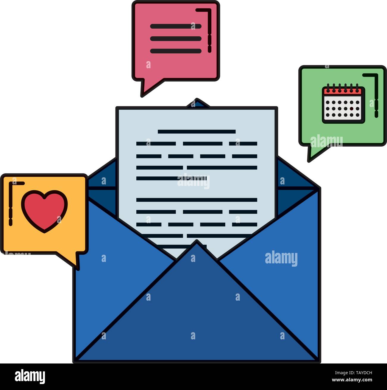 envelope mail with social media icons Stock Vector Image & Art - Alamy