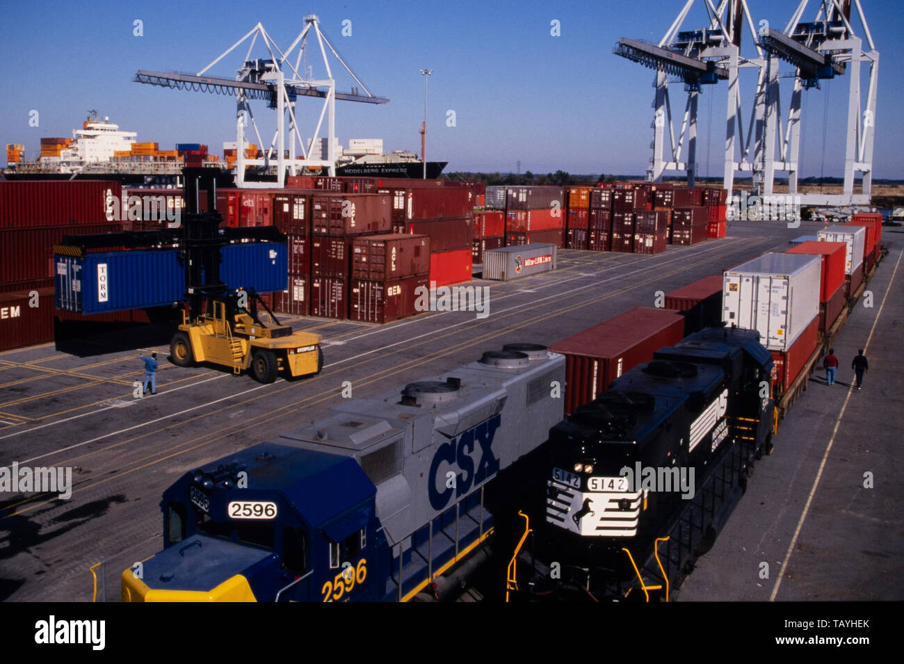 Containerized freight loading and unloading at the Port of Savannah