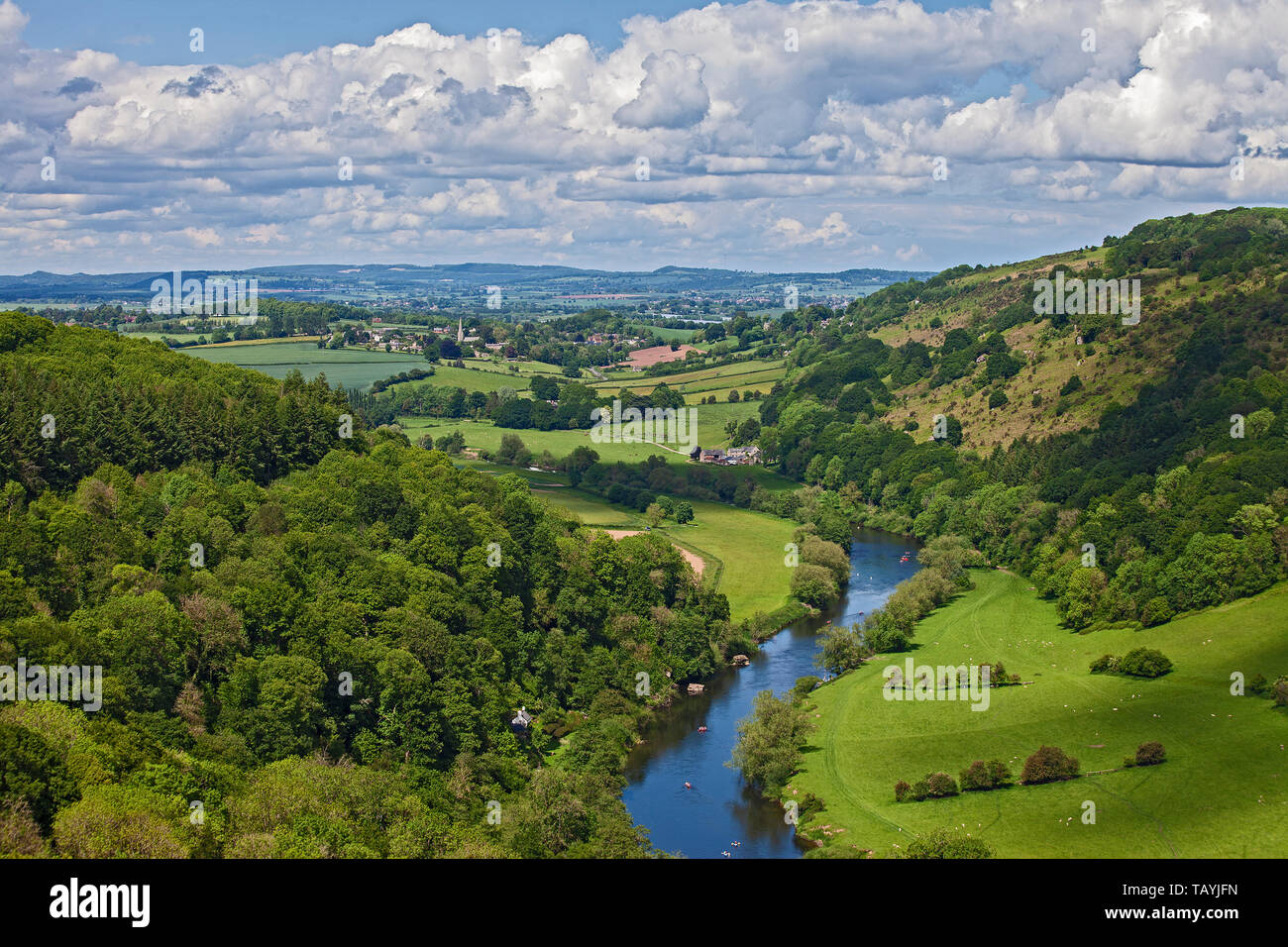 Views at and from Symonds Yat Rock, Gloucestershire, England,UK Stock Photo