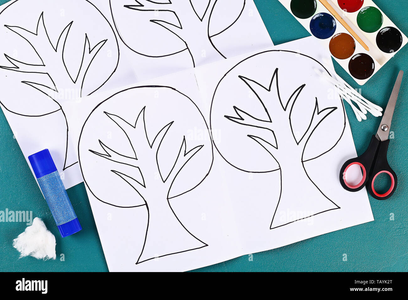 1 Diy paper tree four seasons summer, autumn, winter, spring. Tree 4 ...