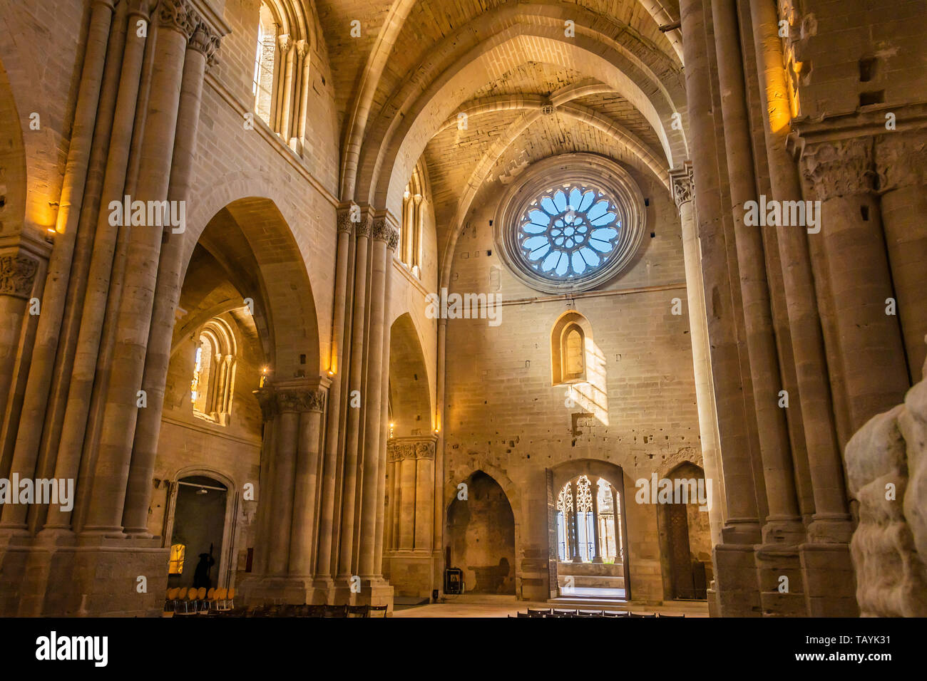 details of the interior of the cathedral La Seu Vella. lleida spain Stock Photo