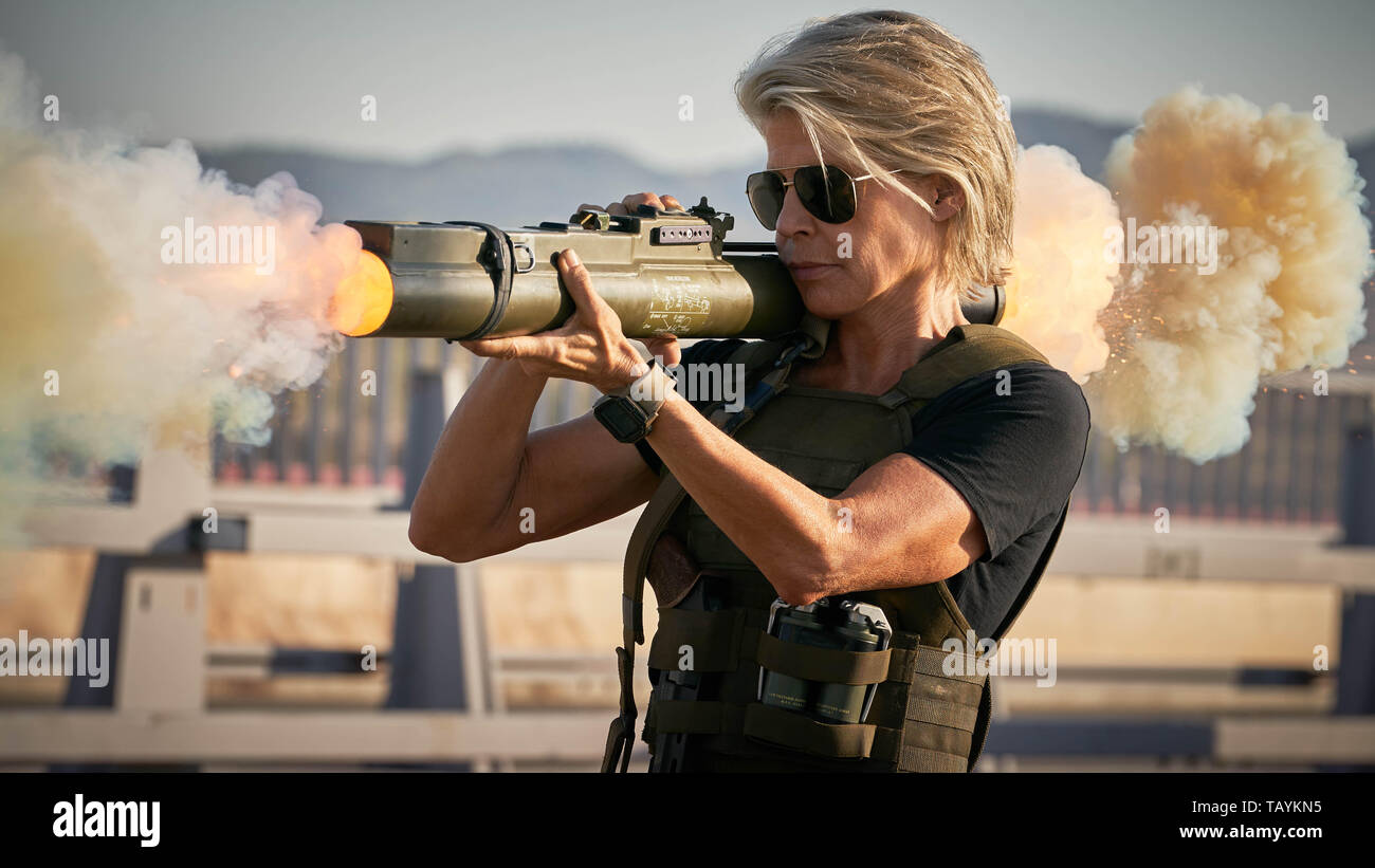 RELEASE DATE: November 1, 2019 TITLE: Terminator: Dark Fate STUDIO: Paramount Pictures DIRECTOR: Tim Miller PLOT: Plot unknown: next installment in Terminator series STARRING: LINDA HAMILTON as Sarah Connor. (Credit Image: © Paramount Pictures/Entertainment Pictures) Stock Photo