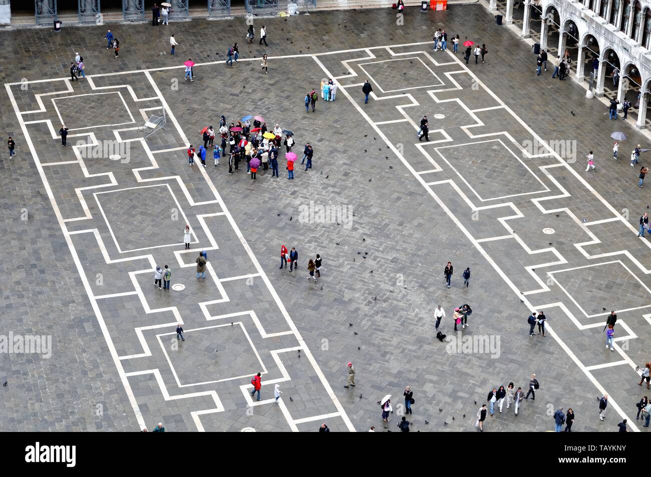 Elevated view of the piazza of St.Marco, Venice Italy Europe EU Stock Photo