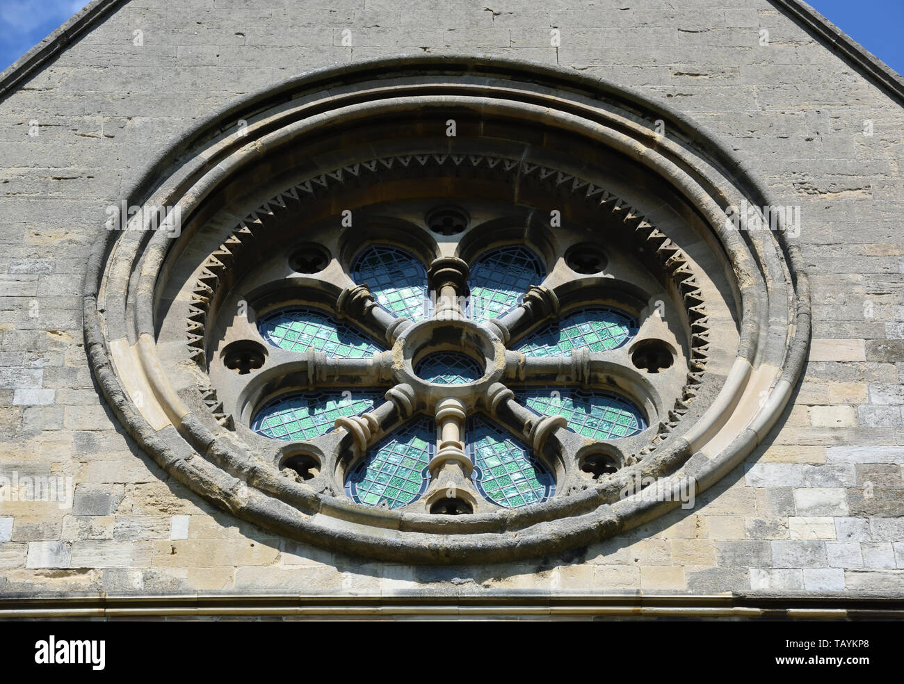 Wheel window in the south transept of St Augustine's Church, Hedon