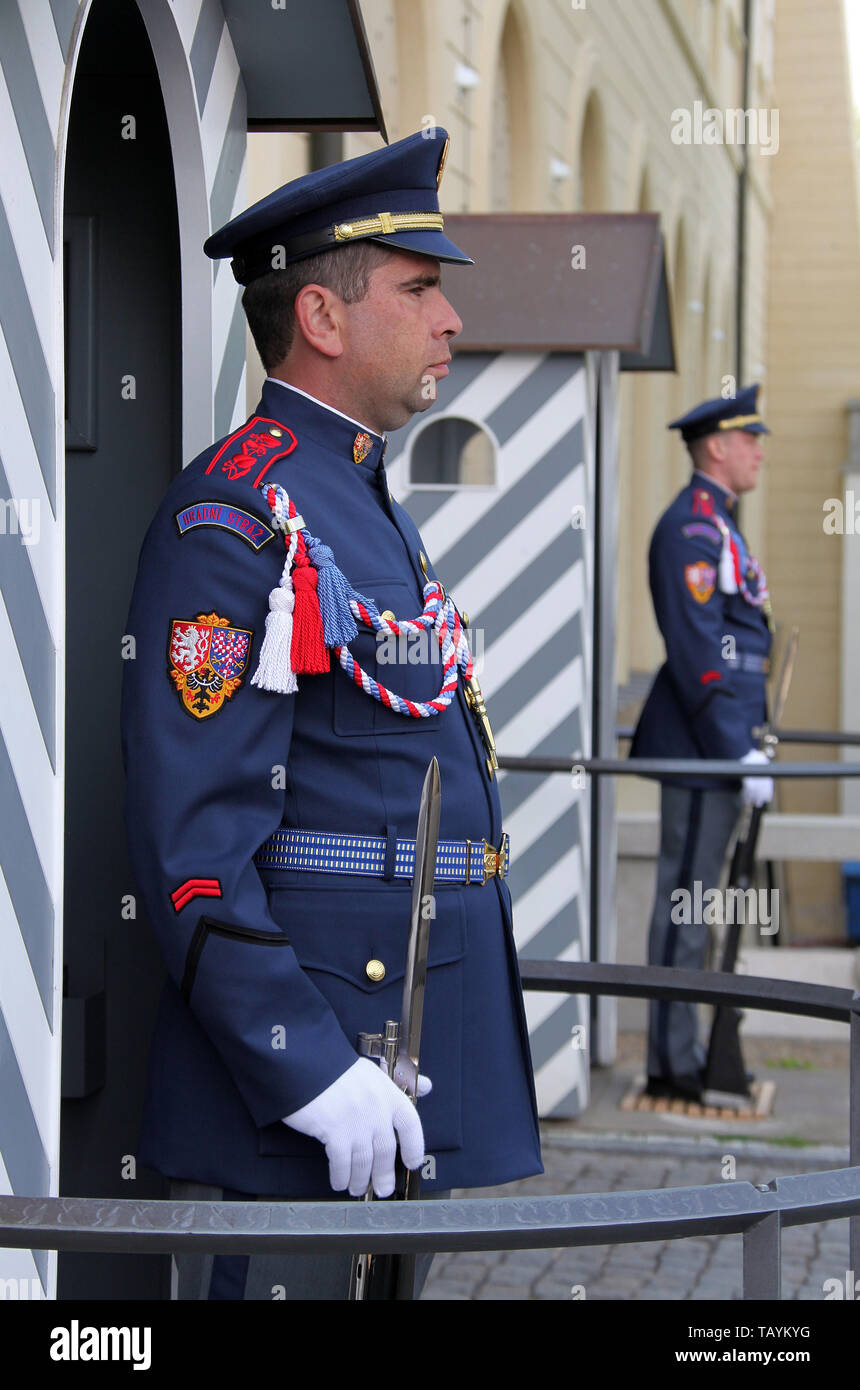 Prague Castle Guards Stock Photo