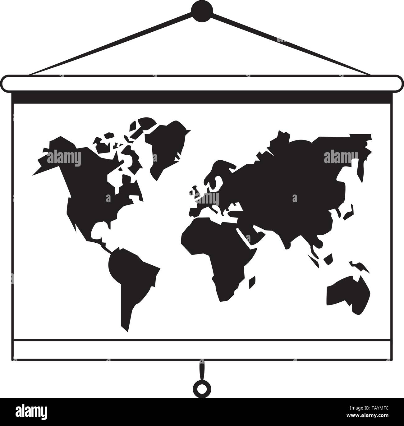 World earth map isolated cartoon in black and white Stock Vector Image &  Art - Alamy