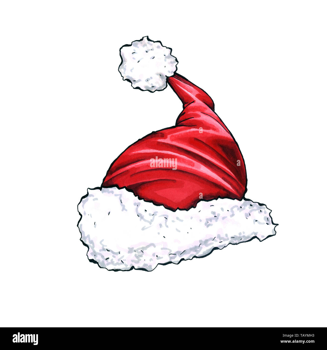 Merry Christmas 2020 Greeting Card Santa Hat Isolated On White