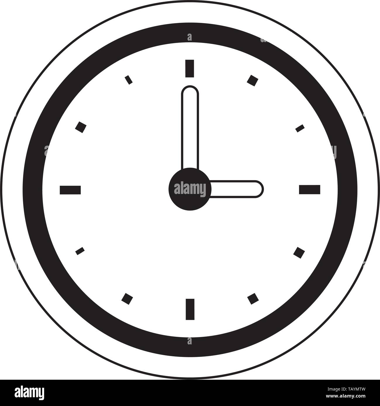Wall clock round frame isolated in black and white Stock Vector Image ...