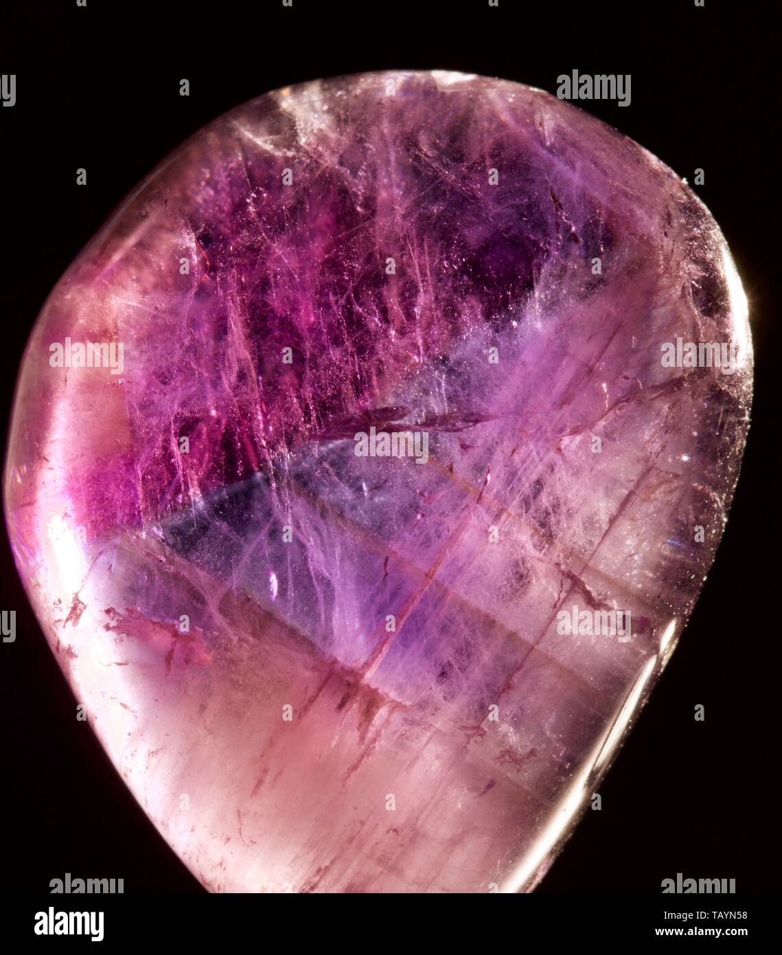 Small Polished Amethyst Gemstone from South Africa. Macro Photo ...
