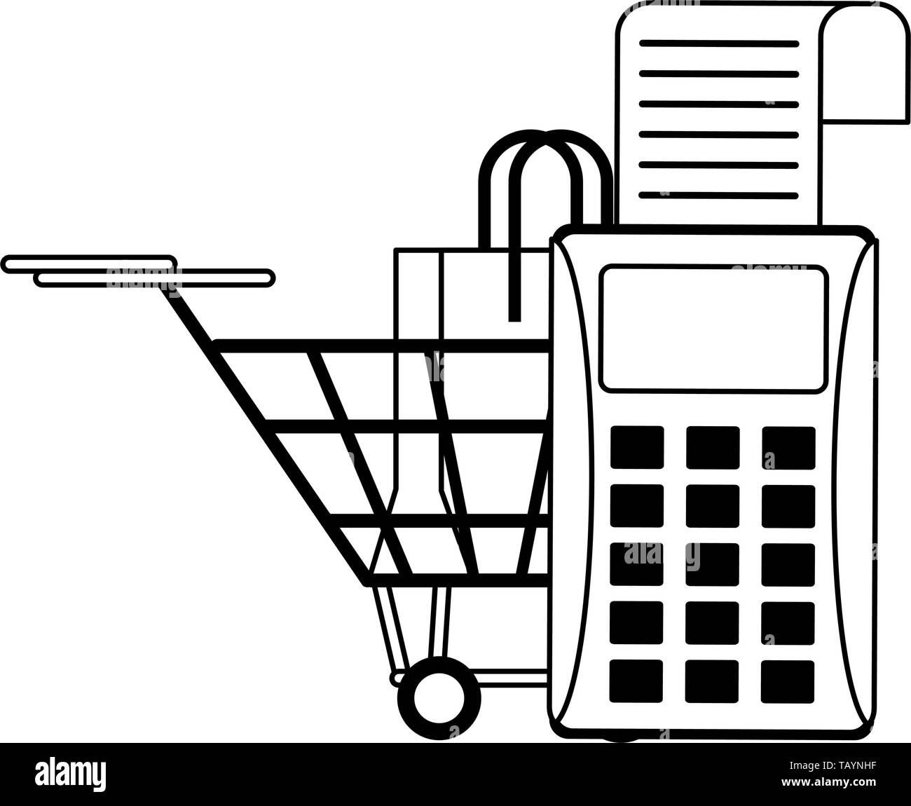 Shopping and sales symbols in black and white Stock Vector Image & Art ...