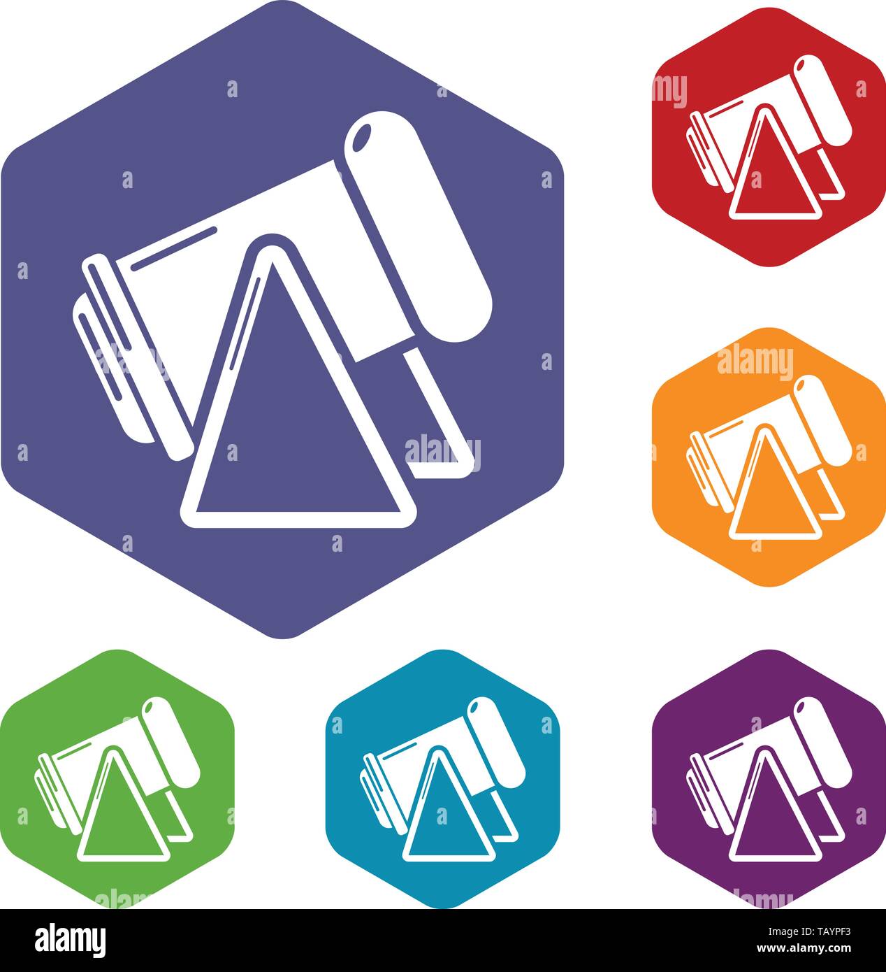 Battle cannon icons vector hexahedron Stock Vector