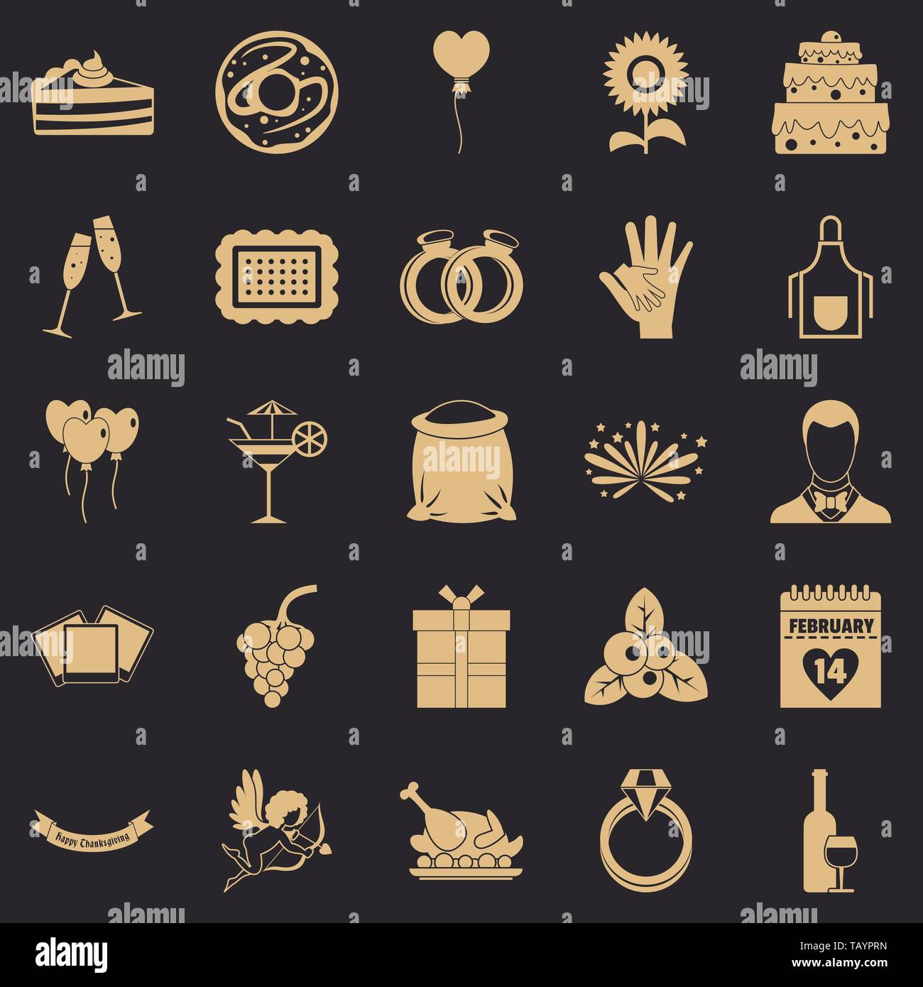 Romantic dinner icons set, simple style Stock Vector Image & Art - Alamy