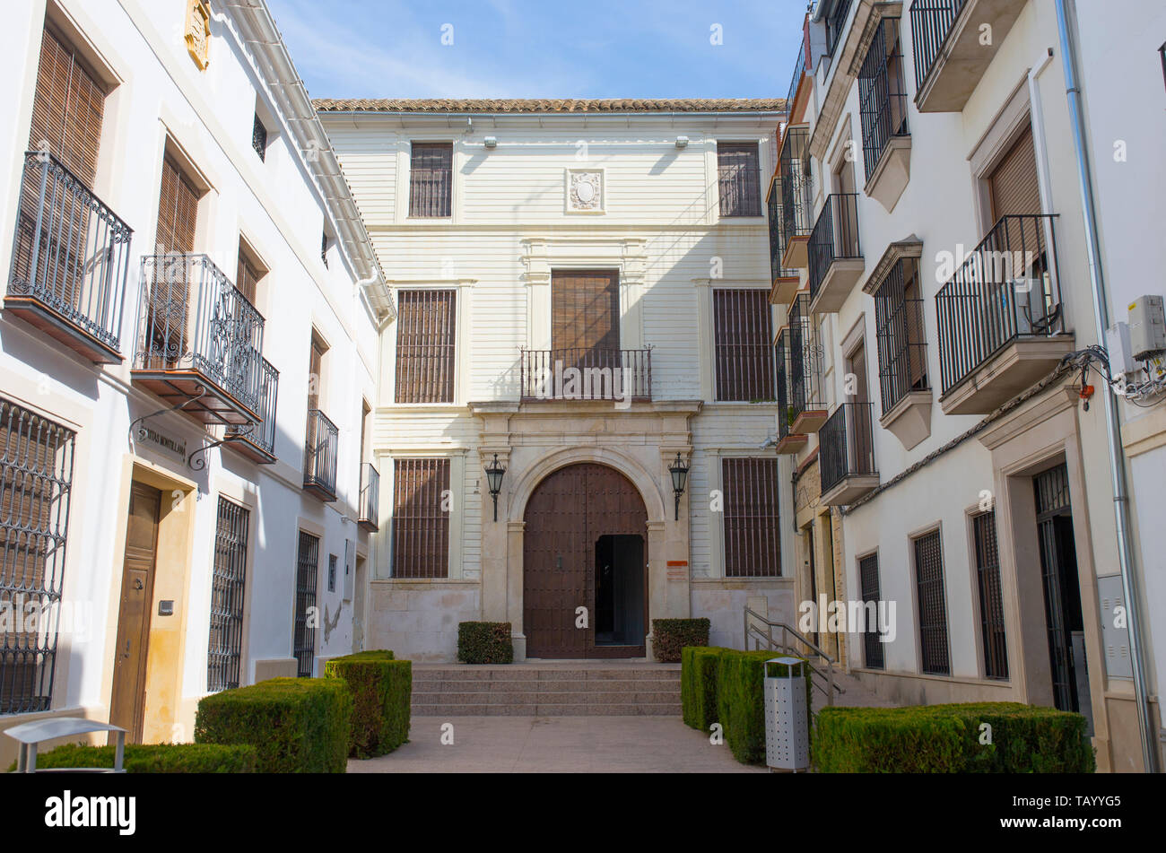 Montilla, Spain - March 2nd, 2019: Garnelo Museum outdoors. It exhibits the biggest collection of paintings by Jose Garnelo painter. Cordoba, Spain Stock Photo