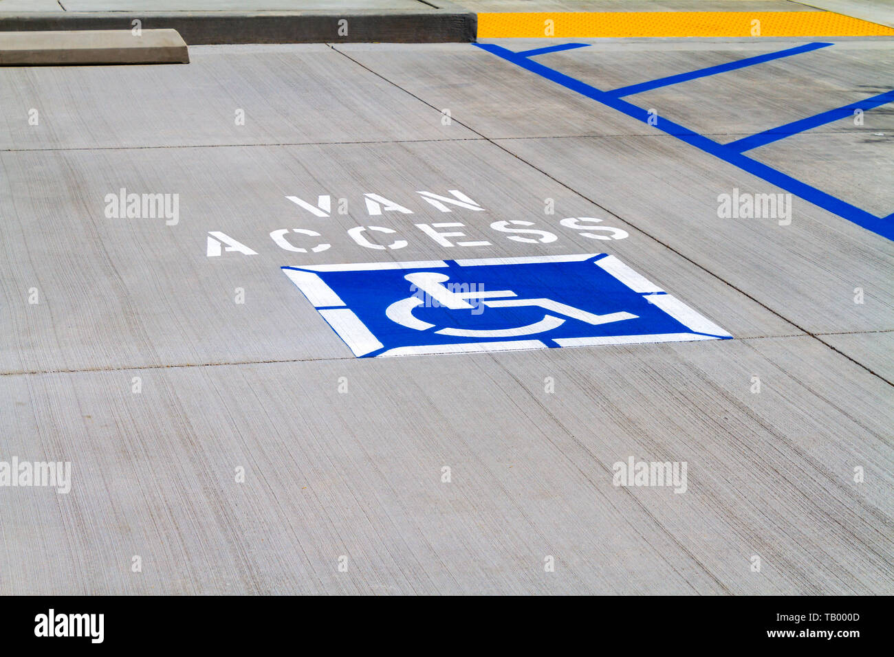 Van Access Handicap Parking Spot Stock Photo