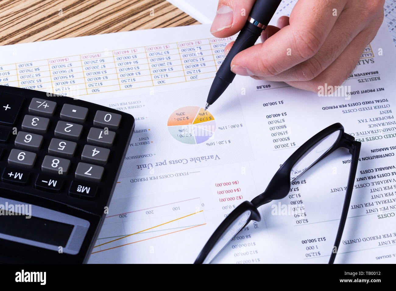 Graphs and Calculator Stock Photo Alamy