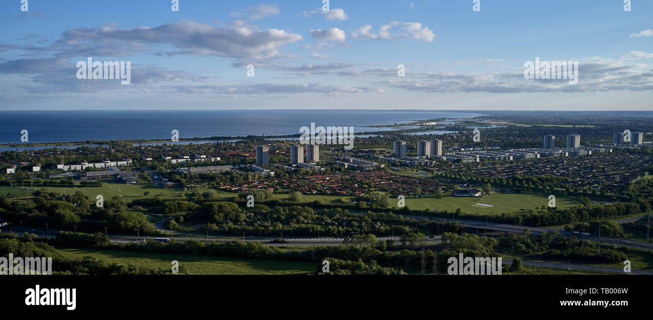 Aerial view of Brondby Strand located in Copenhagen, Denmark Stock