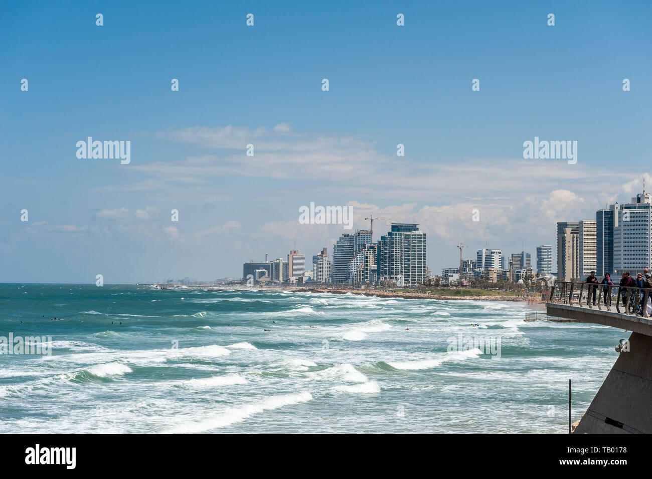 Israel, Tel Aviv-Yafo - 19 April 2019: Cityscape of Tel Aviv taken from Jaffa Stock Photo