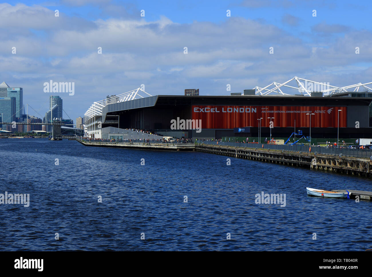 London Excel centre and the Royal Victoria Docks Stock Photo Alamy