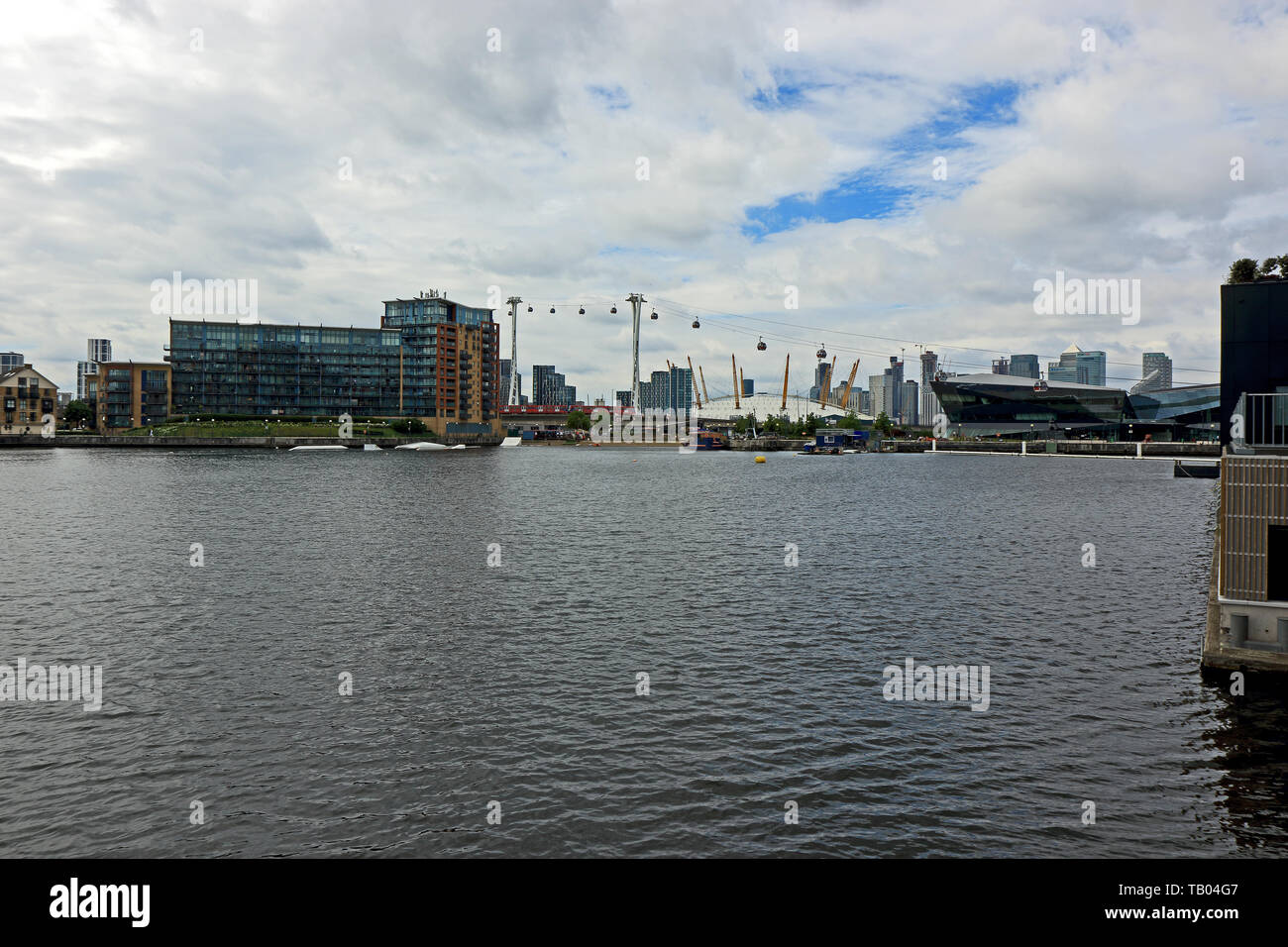 The Royal Victoria Docks and Canary Wharf Stock Photo Alamy