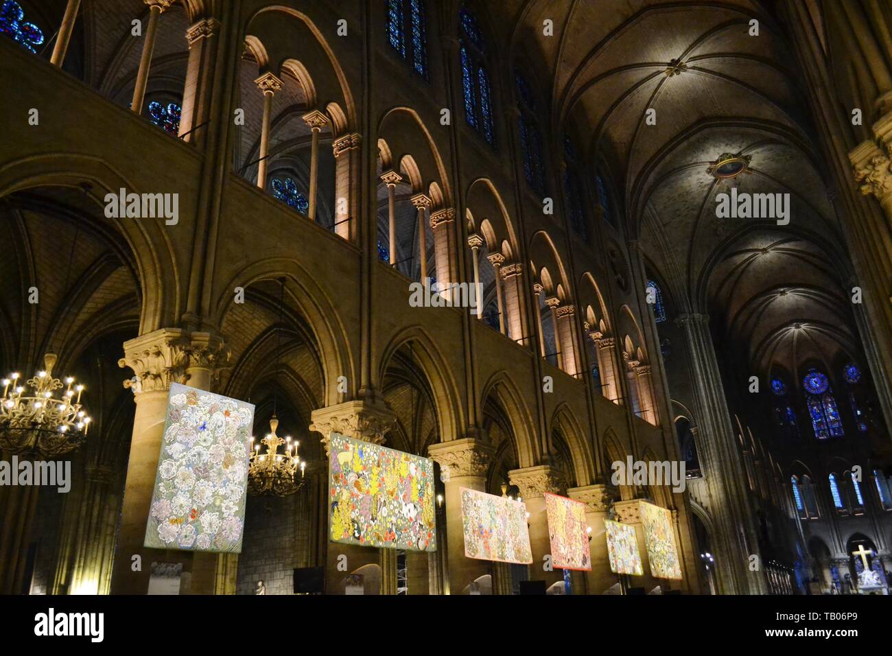 Notre dame paris interior painting hi-res stock photography and images -  Alamy