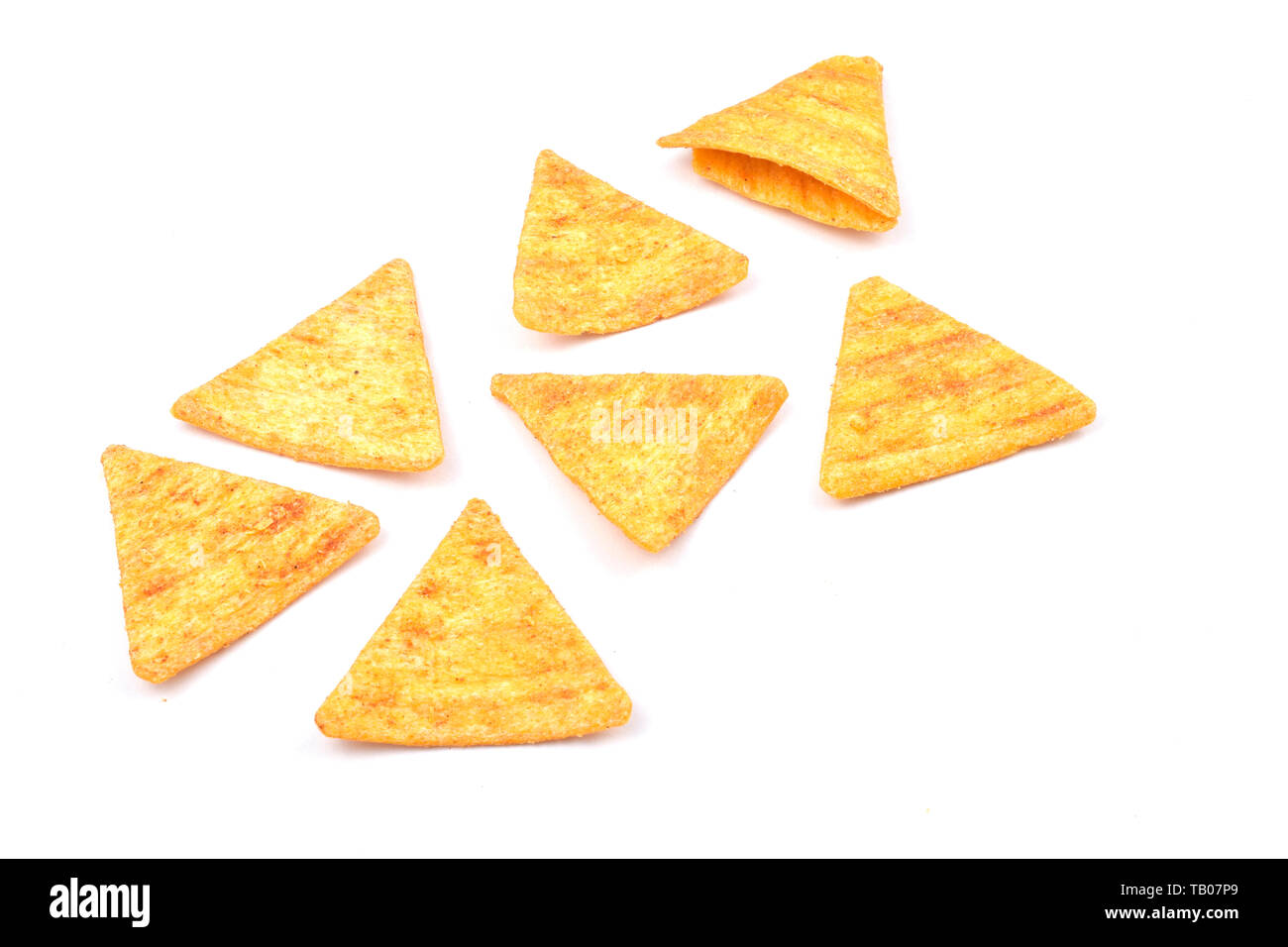 nacho chips isolated on white background Stock Photo - Alamy