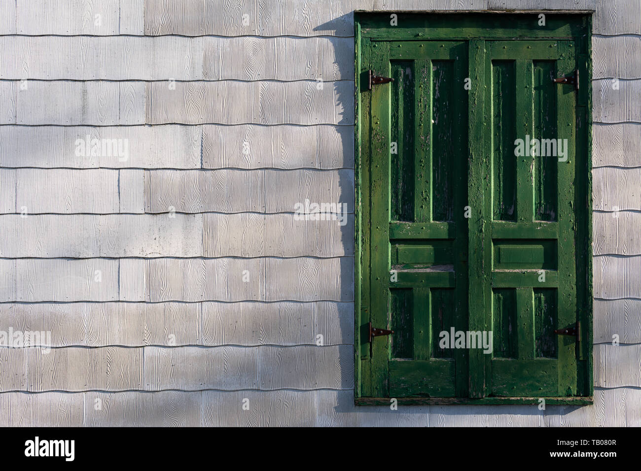 Closed Loading Doors On Side Of Old Midwest Building Stock Photo