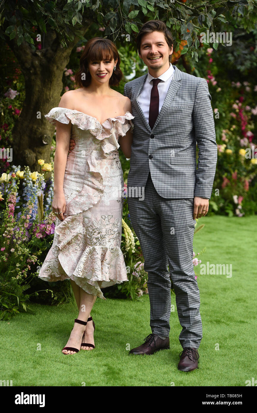 Jill Winternitz (left) attending the premiere of Good Omens at the Odeon Luxe Leicester Square, central London. Stock Photo