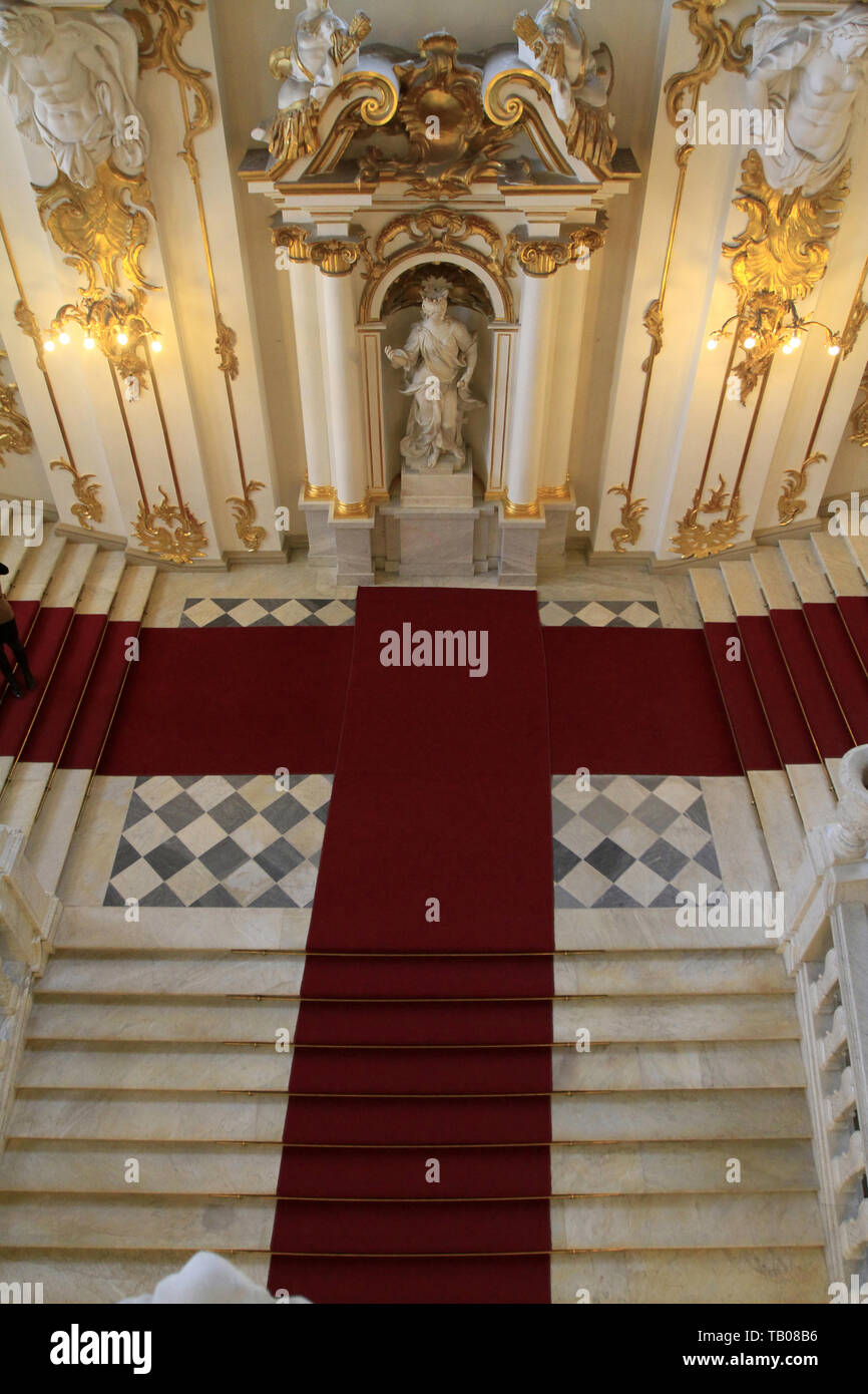 Honor staircase. Hermitage Museum. Saint-Pétersbourg. Stock Photo